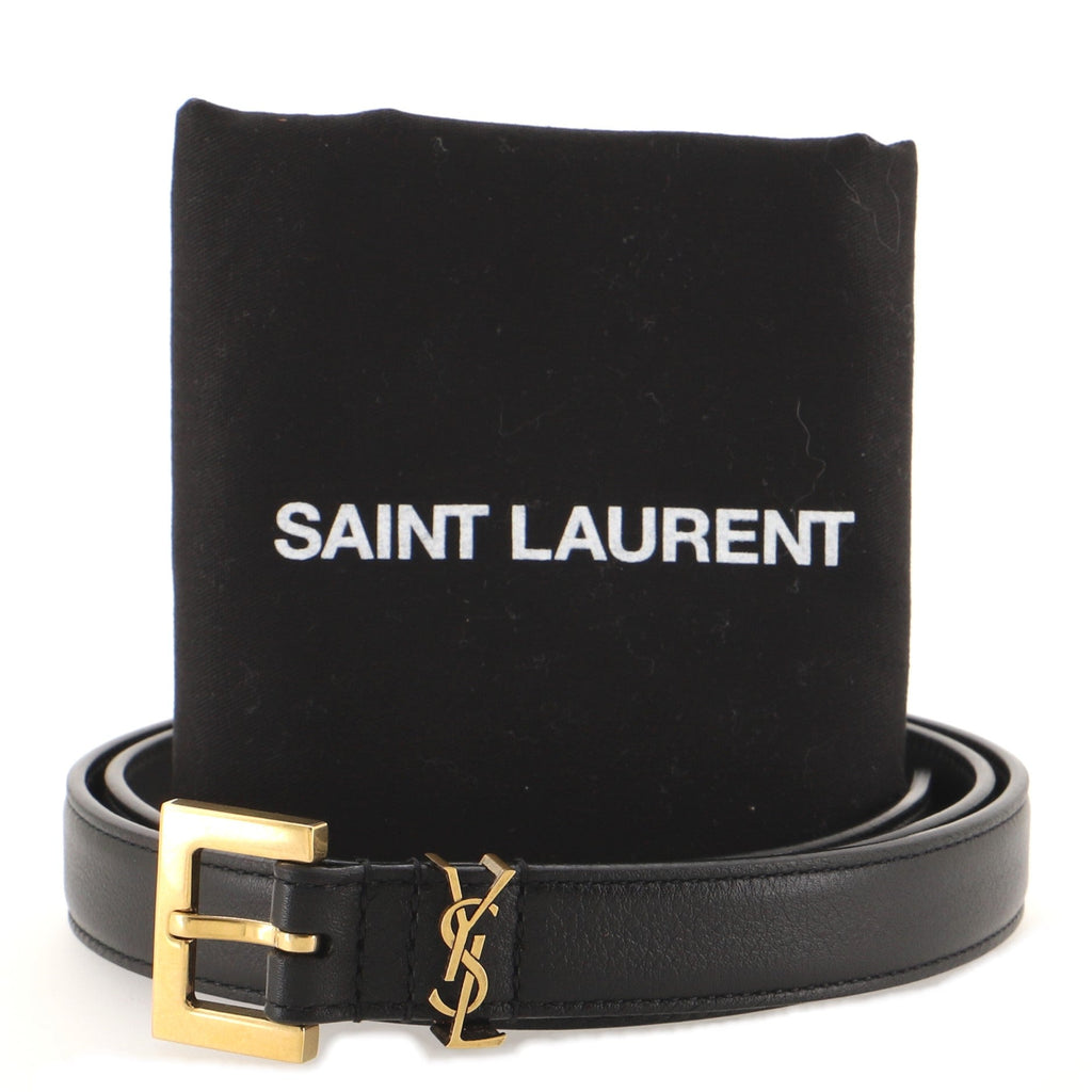 Classic Monogram Square Buckle Belt Leather Thin 90