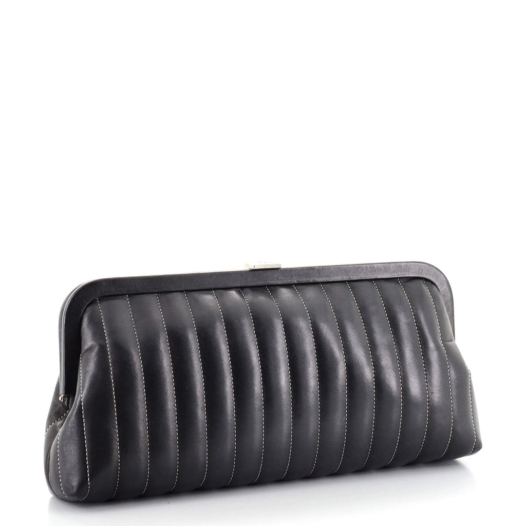Mademoiselle Clutch Vertical Quilted Lambskin