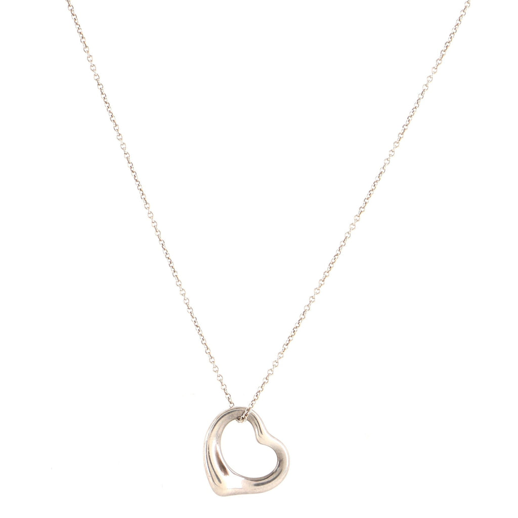 Elsa Peretti Open Heart Pendant Necklace Sterling Silver 16mm