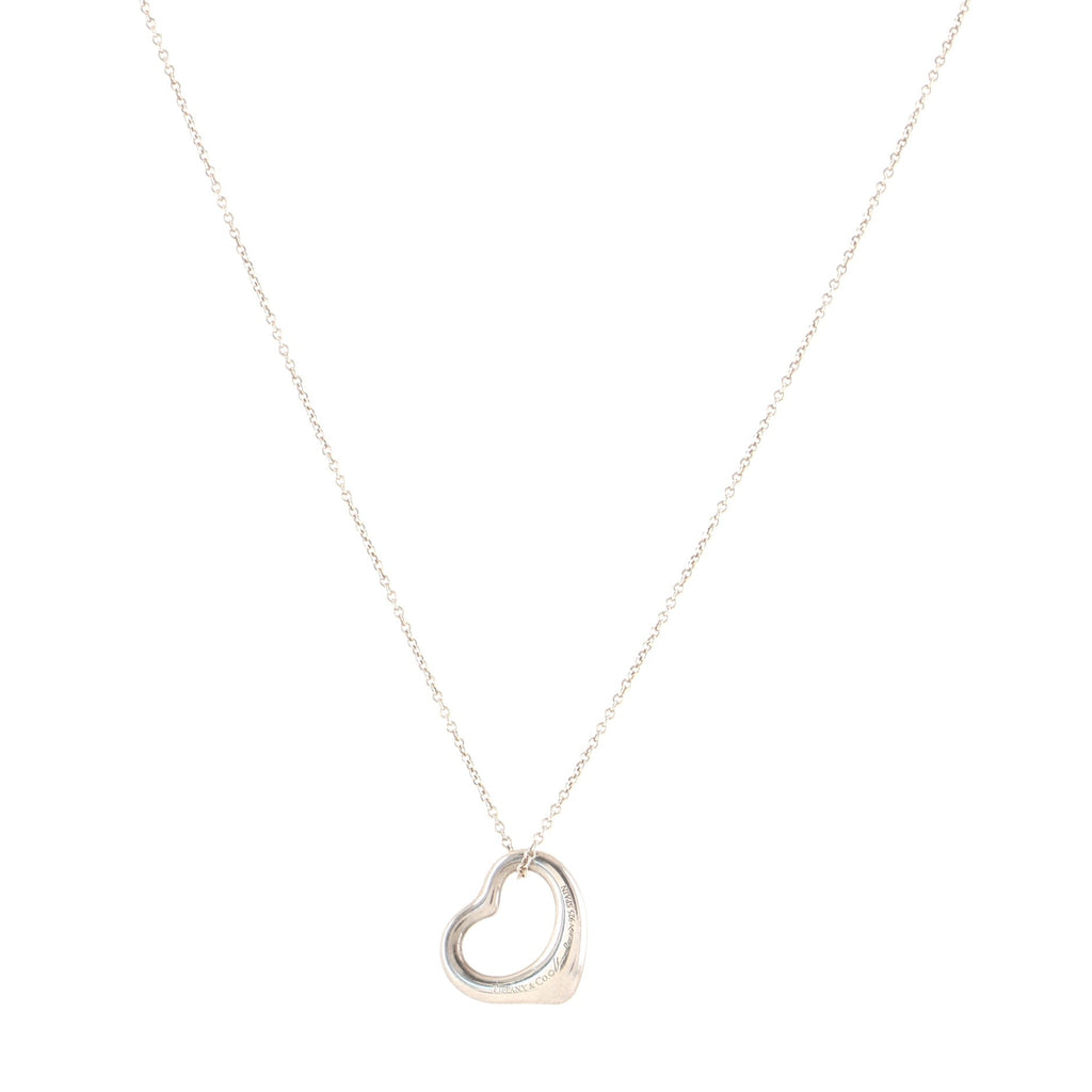 Elsa Peretti Open Heart Pendant Necklace Sterling Silver 16mm