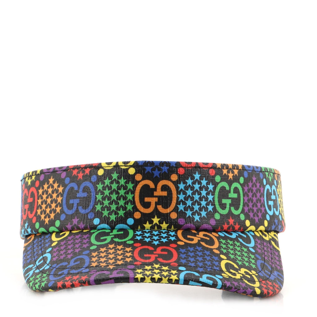 Sun Visor Psychedelic Print GG Coated Canvas XXL