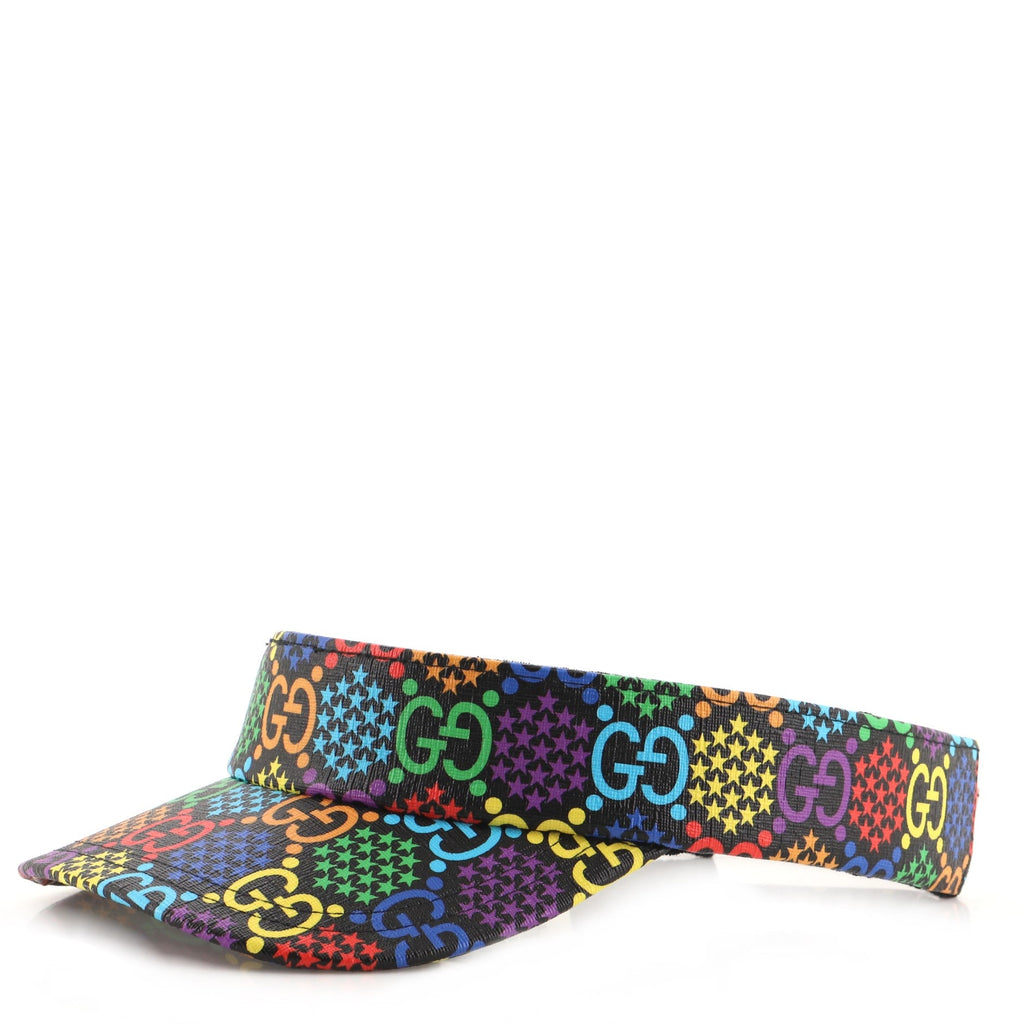 Sun Visor Psychedelic Print GG Coated Canvas XXL