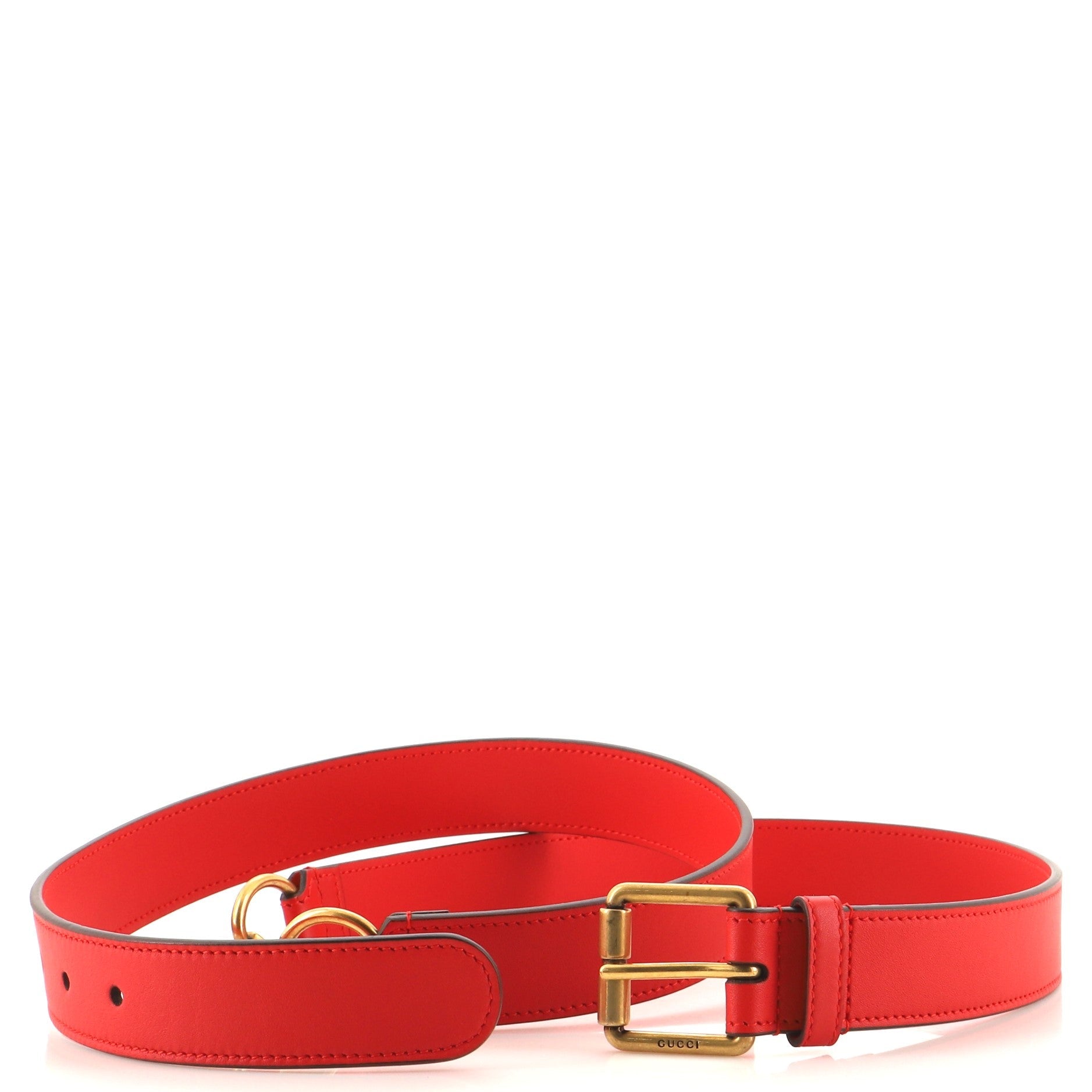 Horsebit Buckle Belt Leather Medium 110