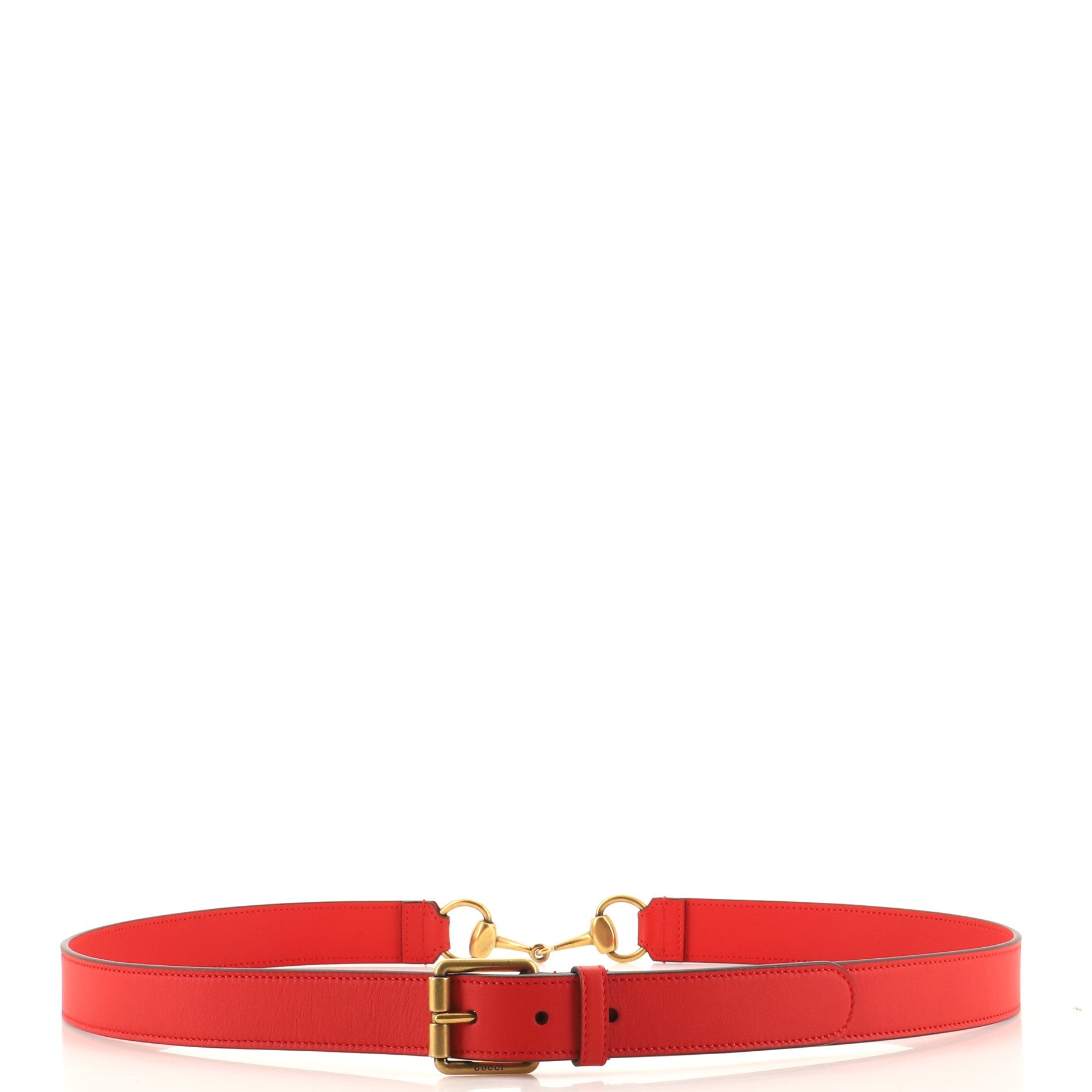 Horsebit Buckle Belt Leather Medium 110