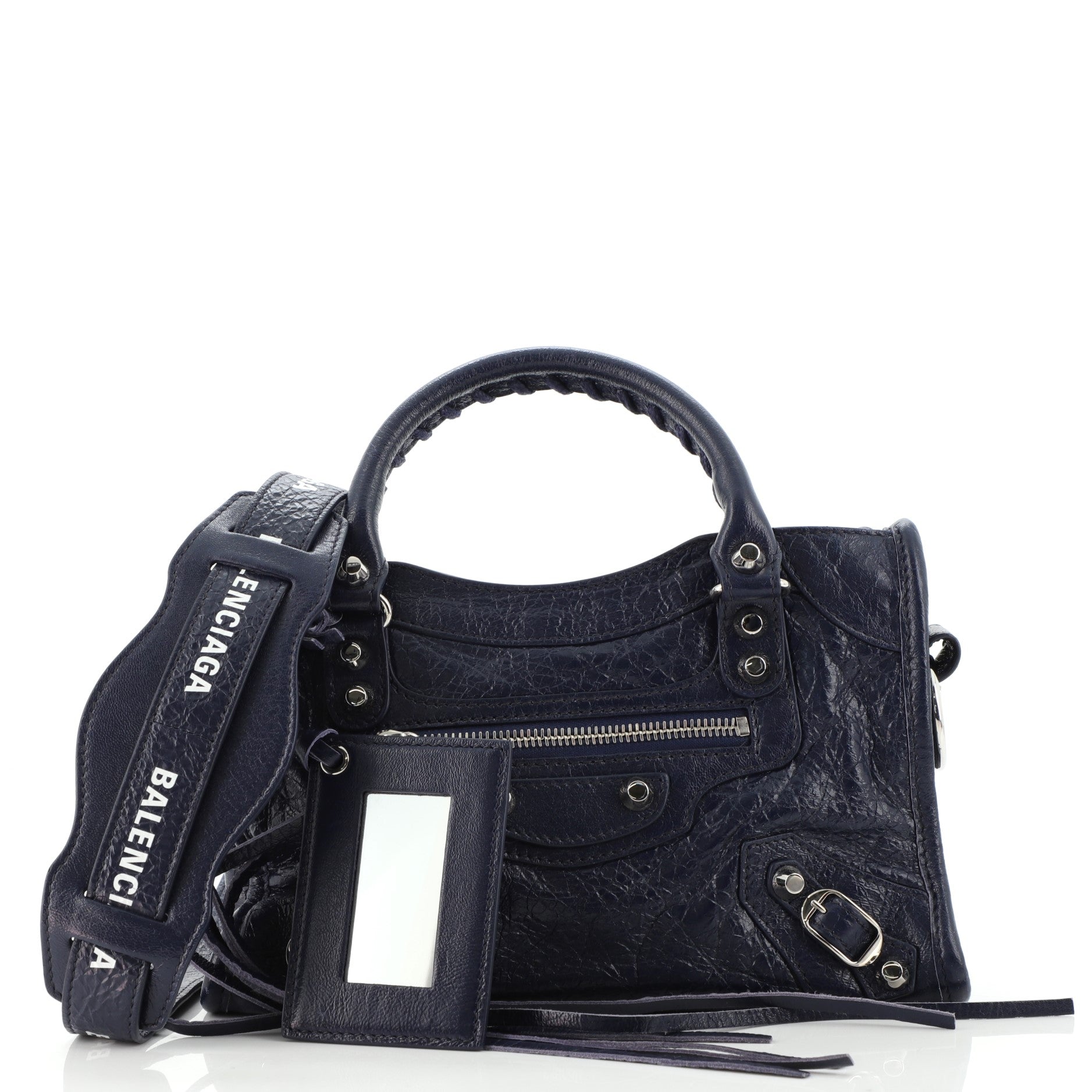 Logo Strap City Classic Studs Bag Leather Mini