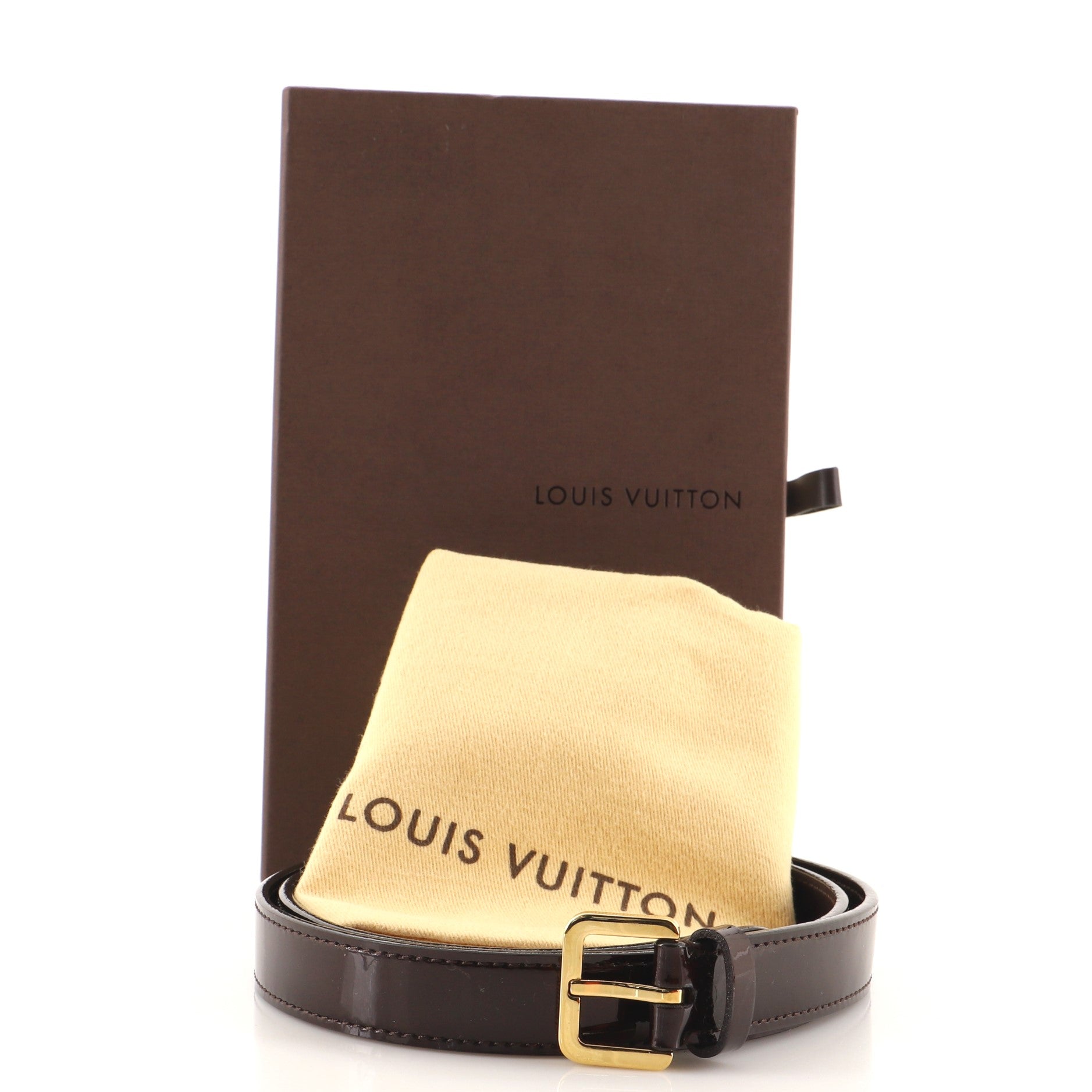 Metal Hinge Belt Monogram Vernis Thin 80