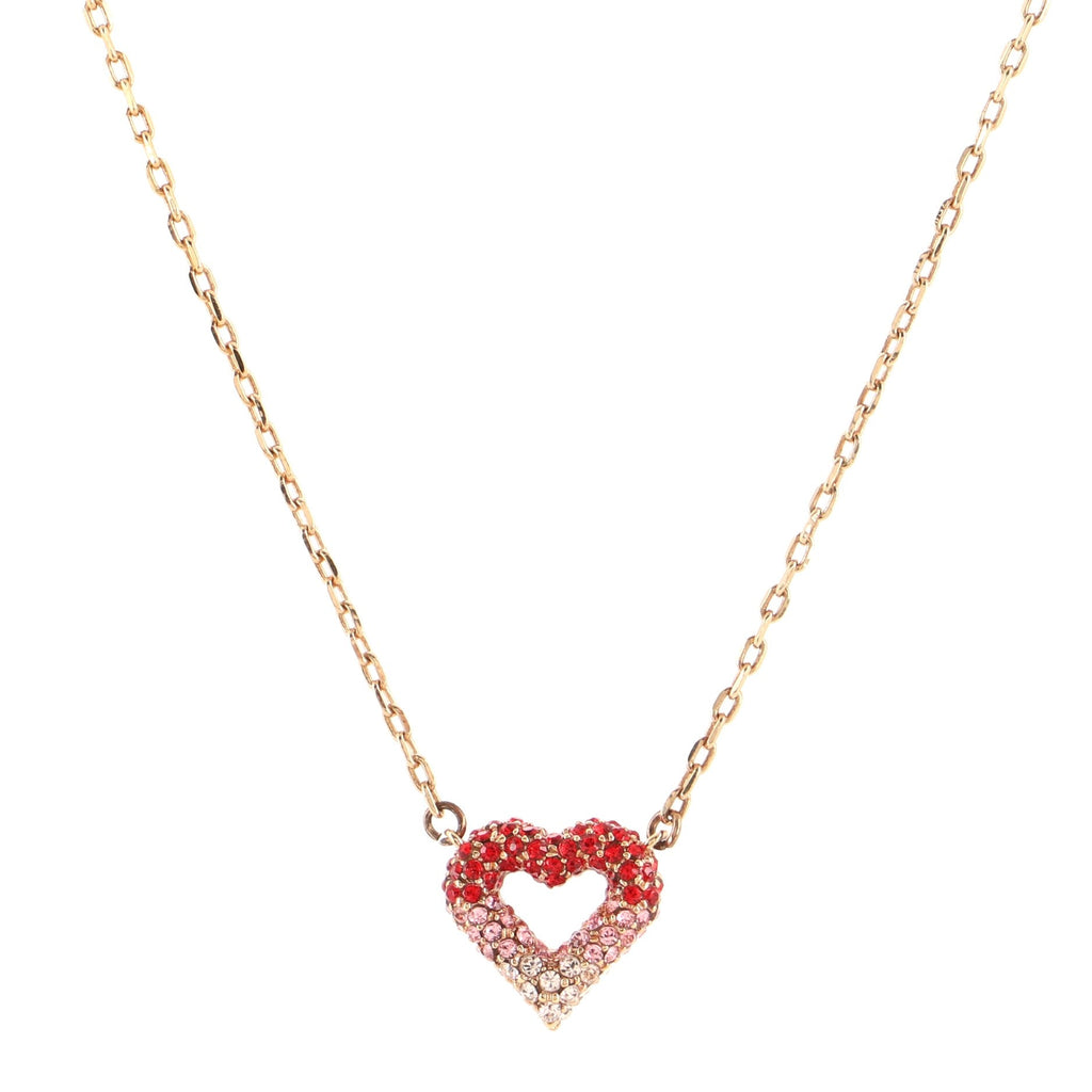 LV and V Supple Heart Pendant Necklace Metal and Crystals