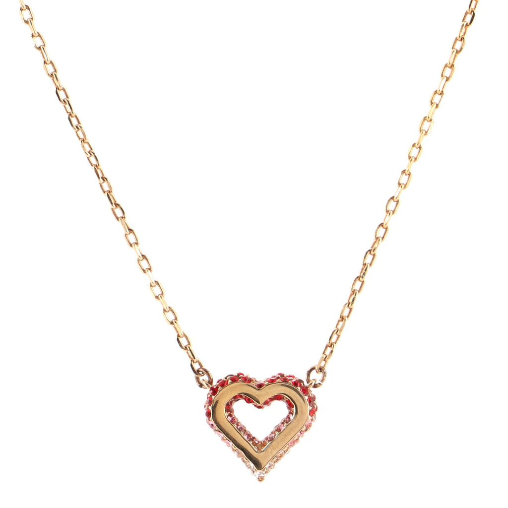 LV and V Supple Heart Pendant Necklace Metal and Crystals