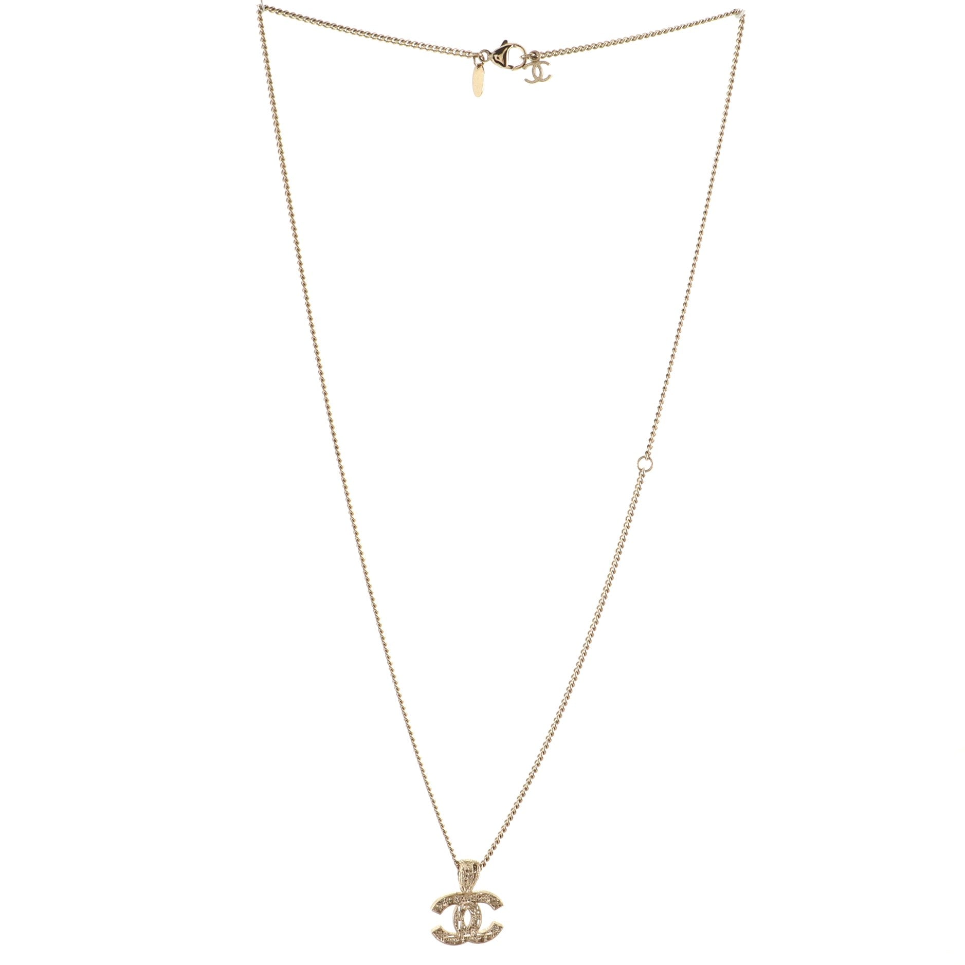 CC Tweed Effect Pendant Necklace Metal