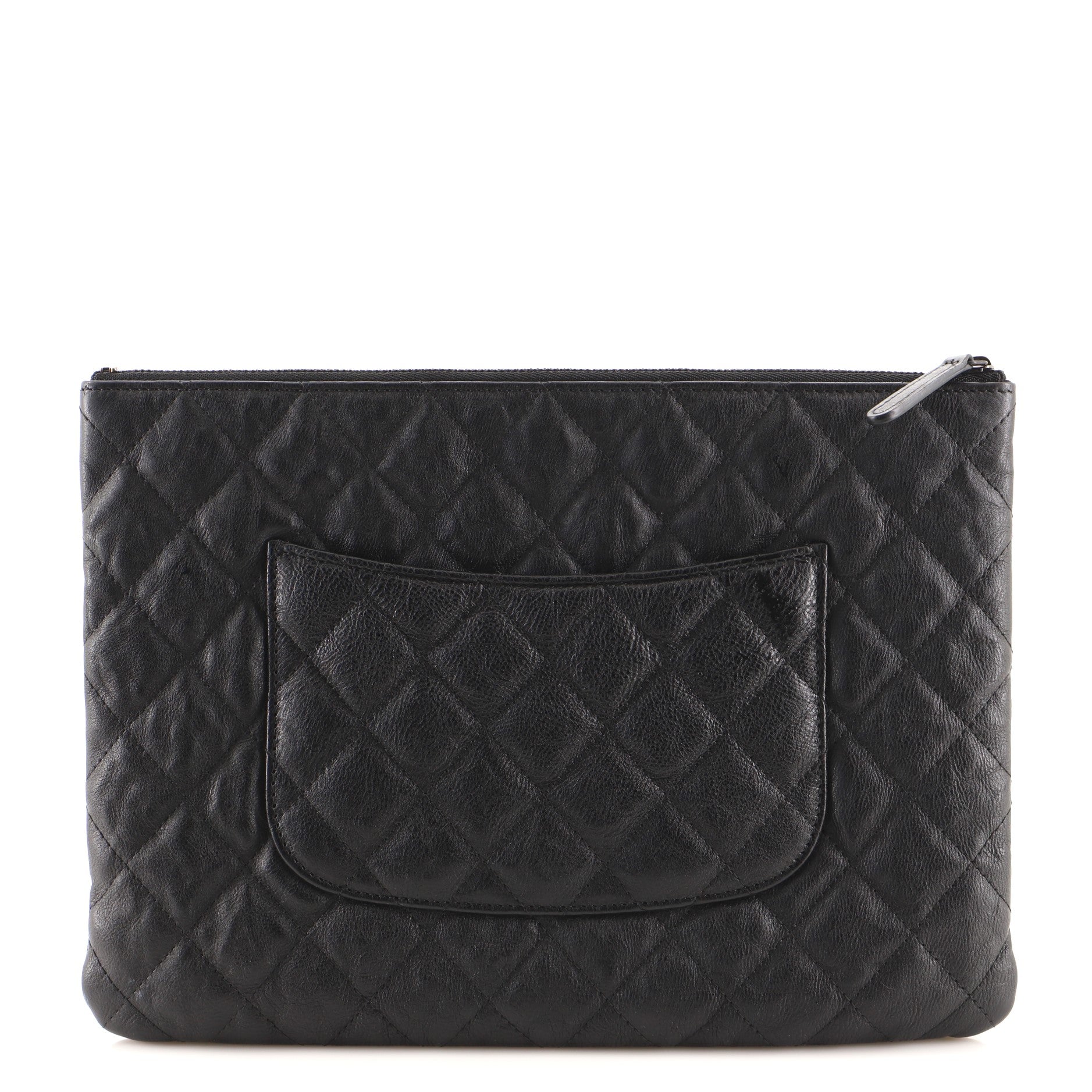 O Case Clutch Crumpled Quilted Calfskin Medium