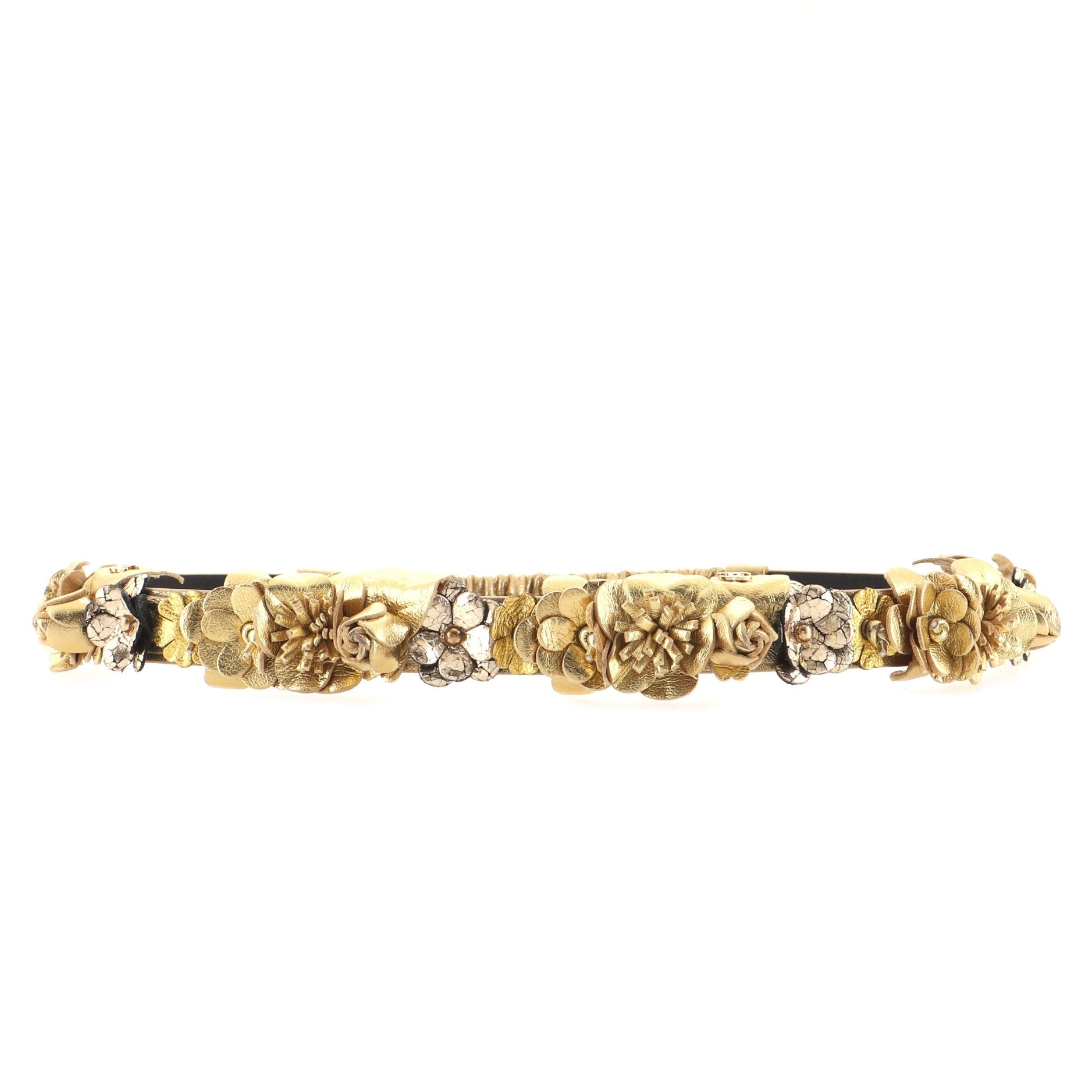 Headband Floral Embellished Calfskin Large