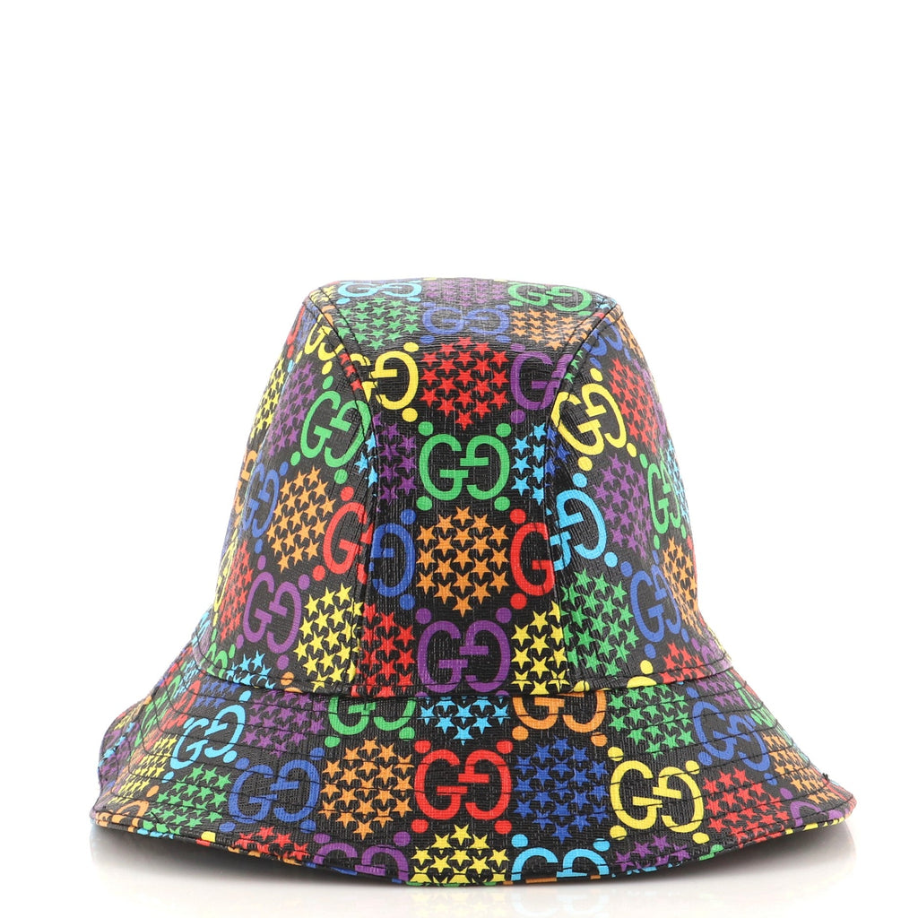 Bucket Hat Psychedelic Print GG Coated Canvas XXL