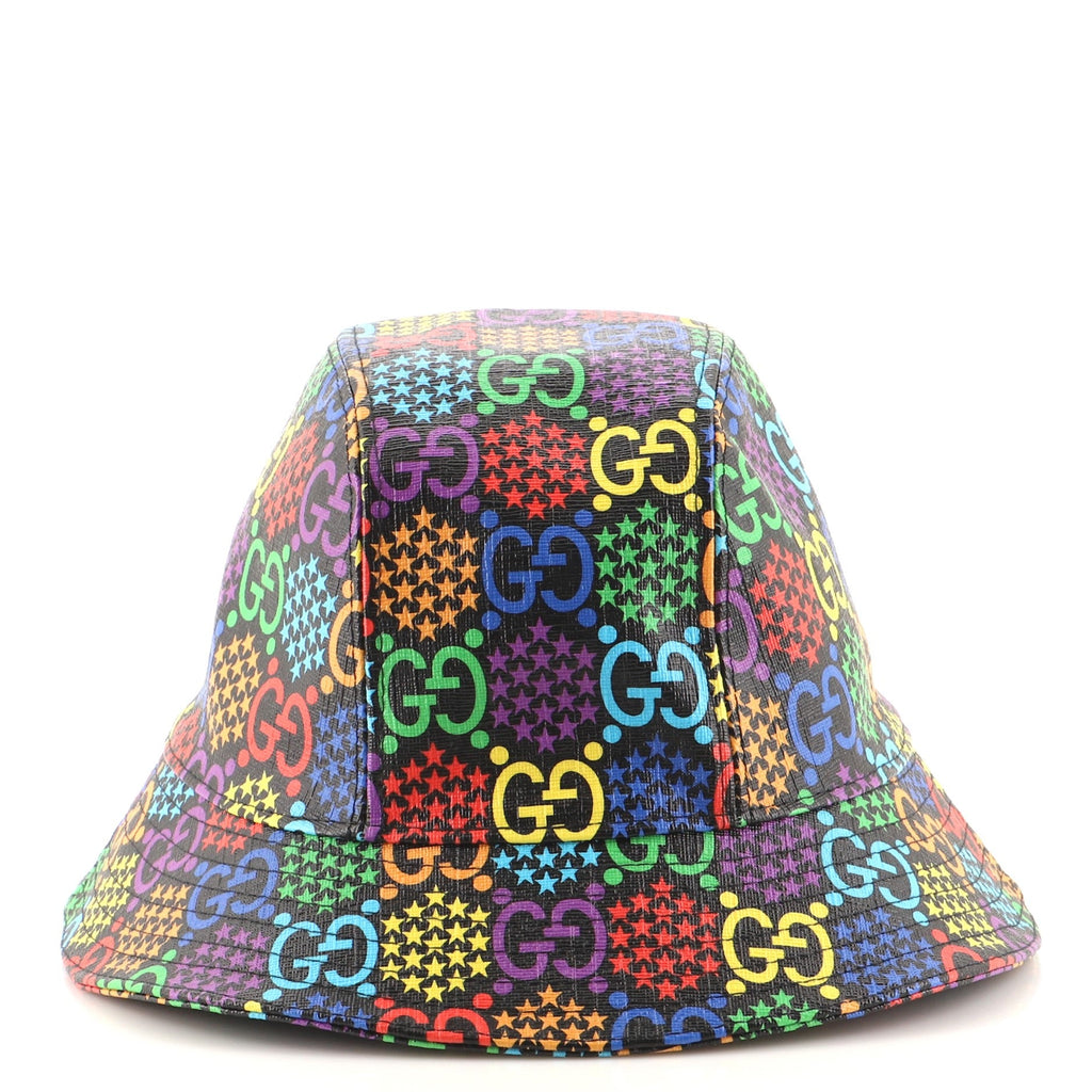 Bucket Hat Psychedelic Print GG Coated Canvas XXL