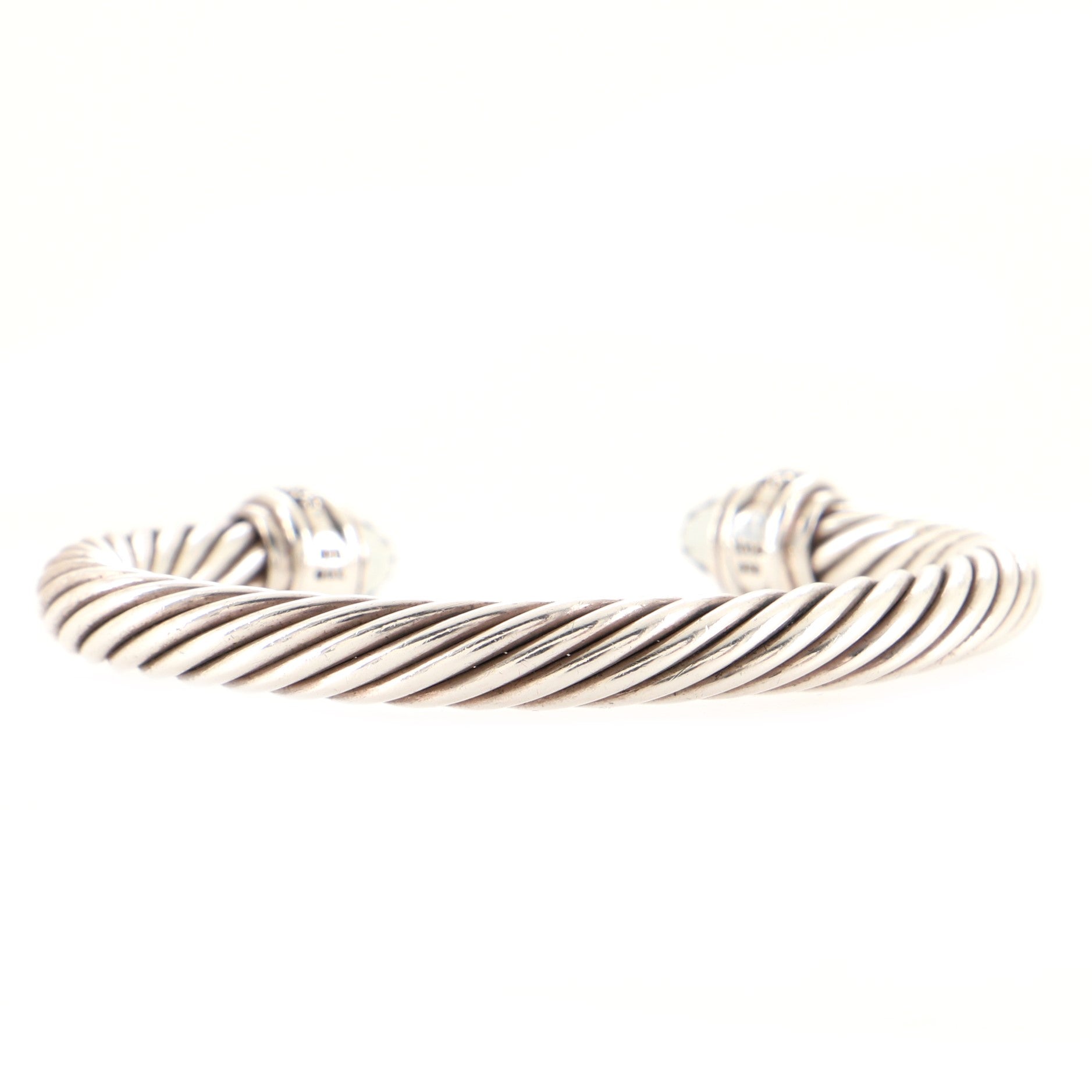 Cable Classic Bracelet Sterling Silver with Prasiolite and Diamonds 7mm