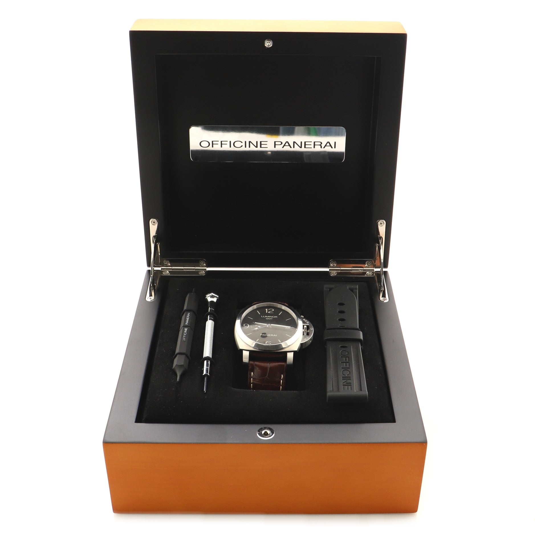 Luminor 1950 3 Days GMT Power Reserve Automatic Watch Stainless Steel and Alligator 44