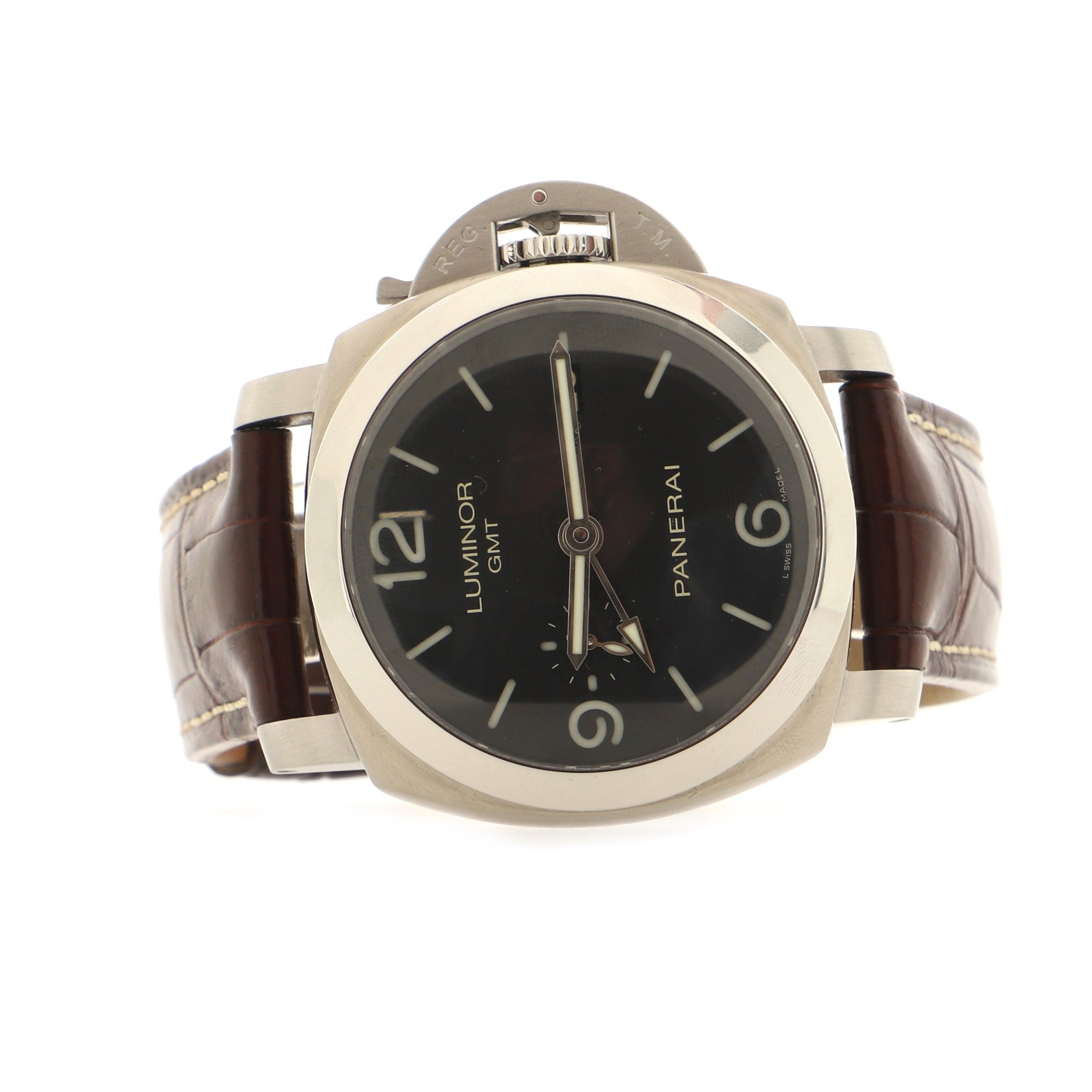 Luminor 1950 3 Days GMT Power Reserve Automatic Watch Stainless Steel and Alligator 44