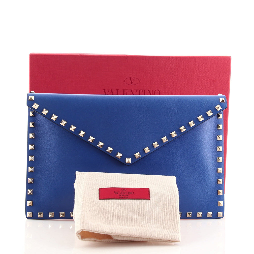 Rockstud Envelope Clutch Leather Medium