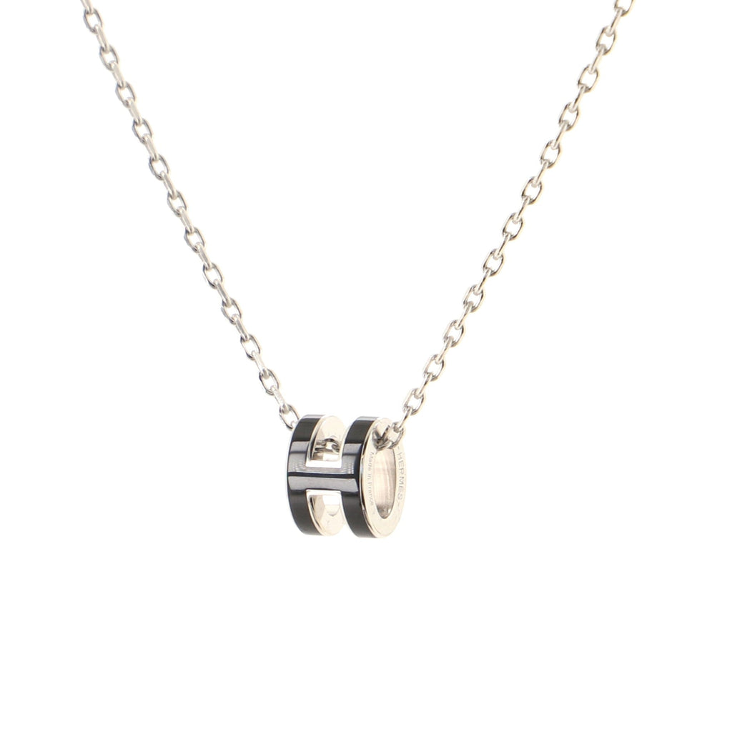 Pop H Pendant Chain Necklace Metal and Enamel Mini