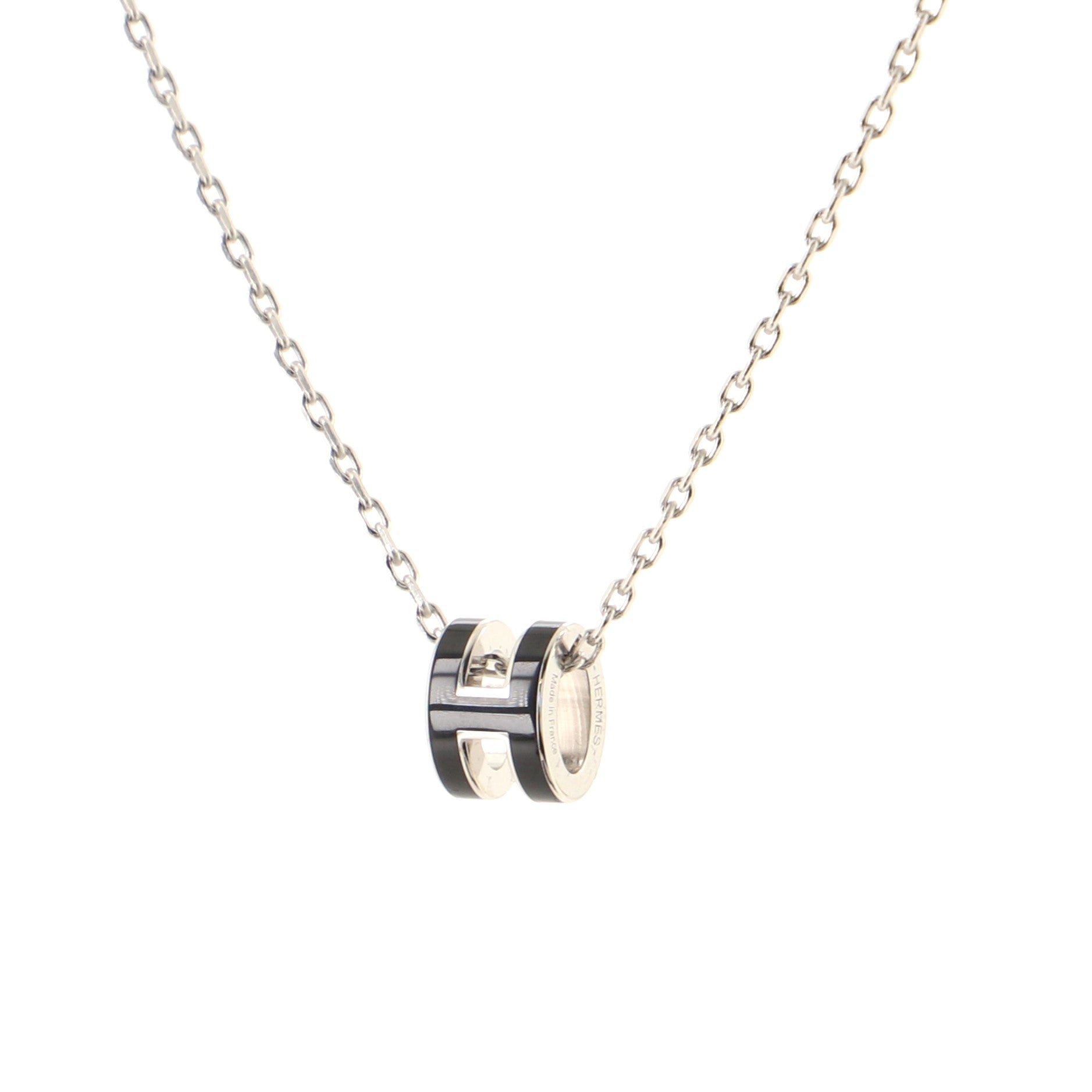 Pop H Pendant Chain Necklace Metal and Enamel Mini