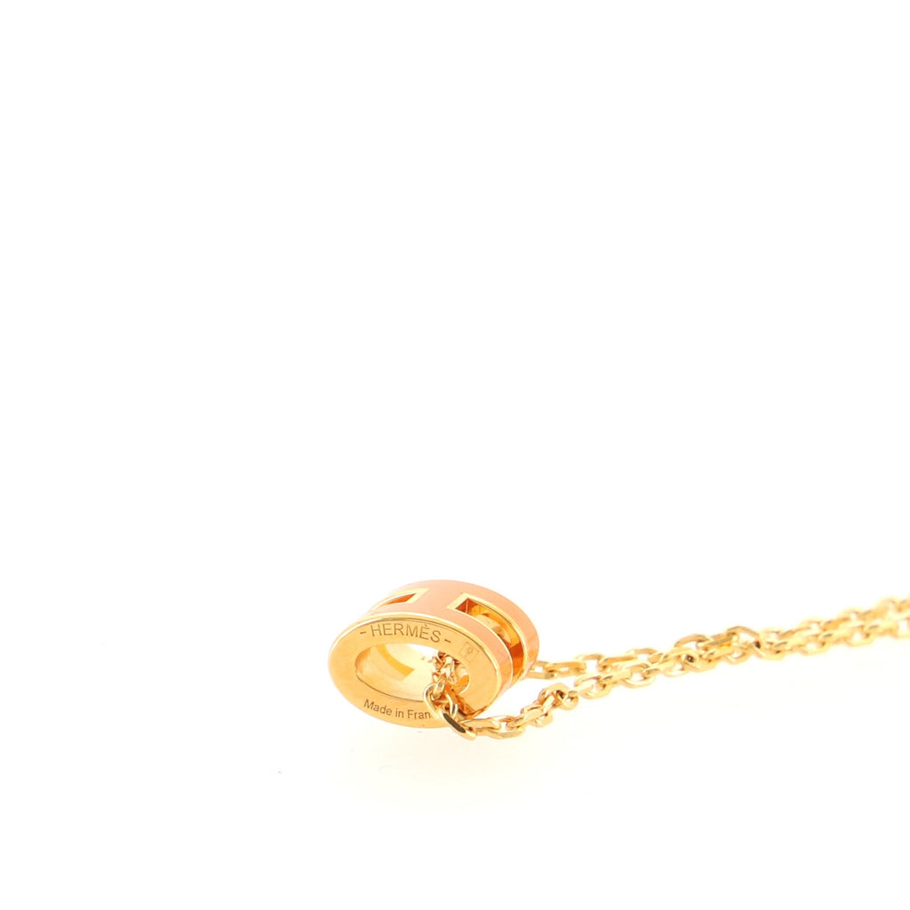 Pop H Pendant Chain Necklace Metal and Enamel Mini