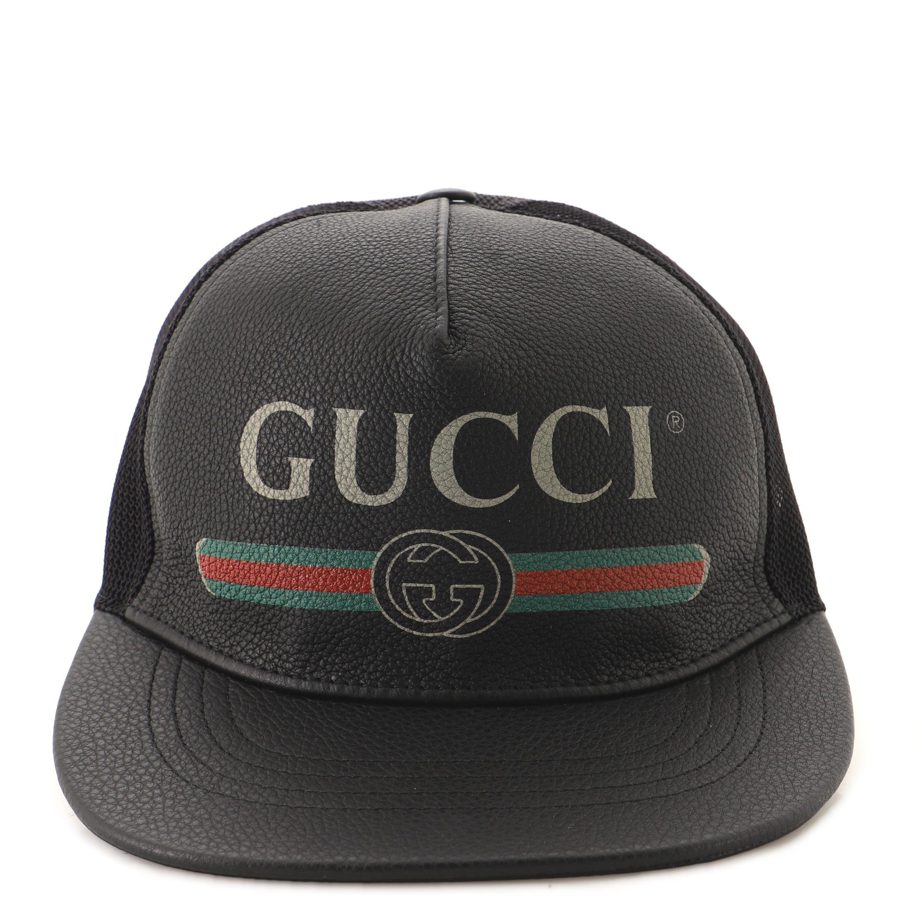 Logo Baseball Cap Printed Leather Large
