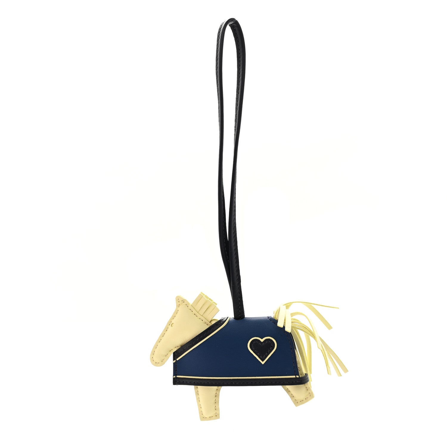 Milo Lambskin Grigri Rodeo Robeo Coeur Bag Charm PM Jaune Milton Bleu Nuit Bleu Tie