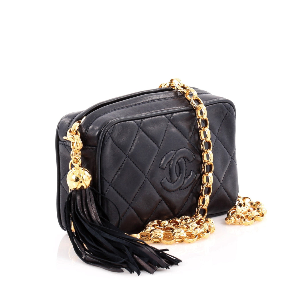 Vintage Diamond CC Camera Bag Quilted Leather Mini