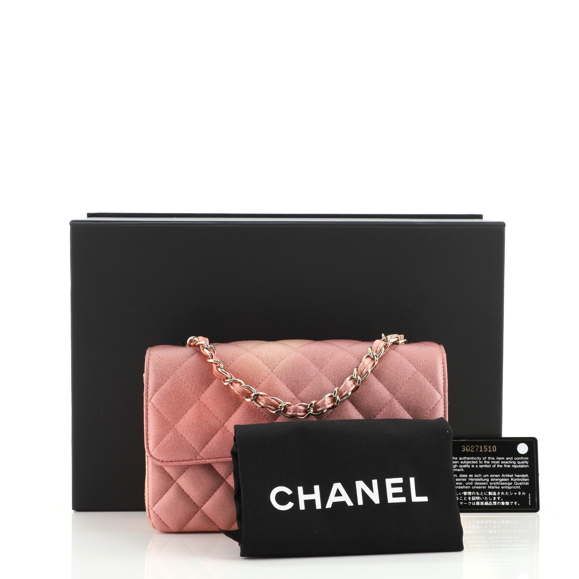 Classic Single Flap Bag Quilted Ombre Metallic Lambskin Mini