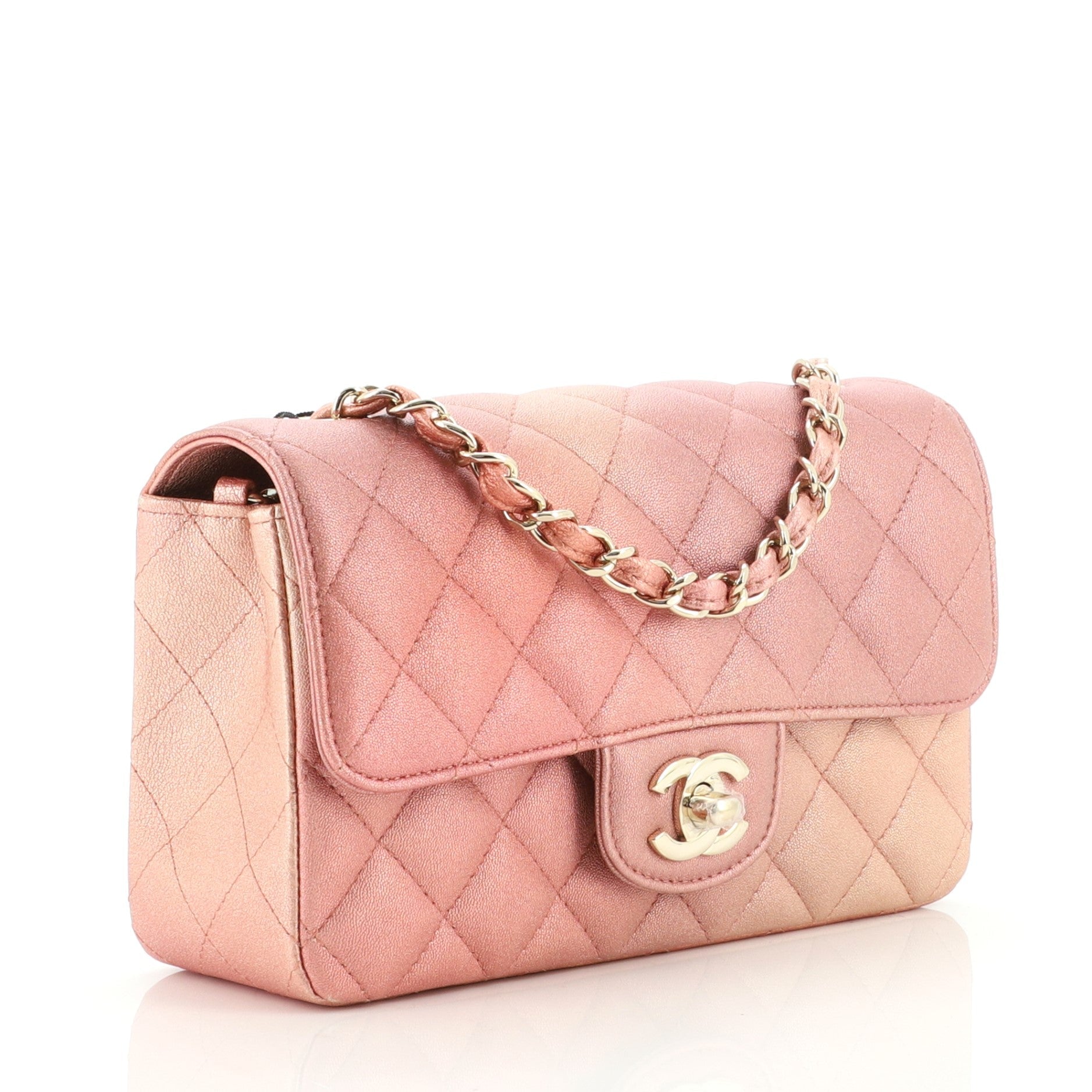 Classic Single Flap Bag Quilted Ombre Metallic Lambskin Mini