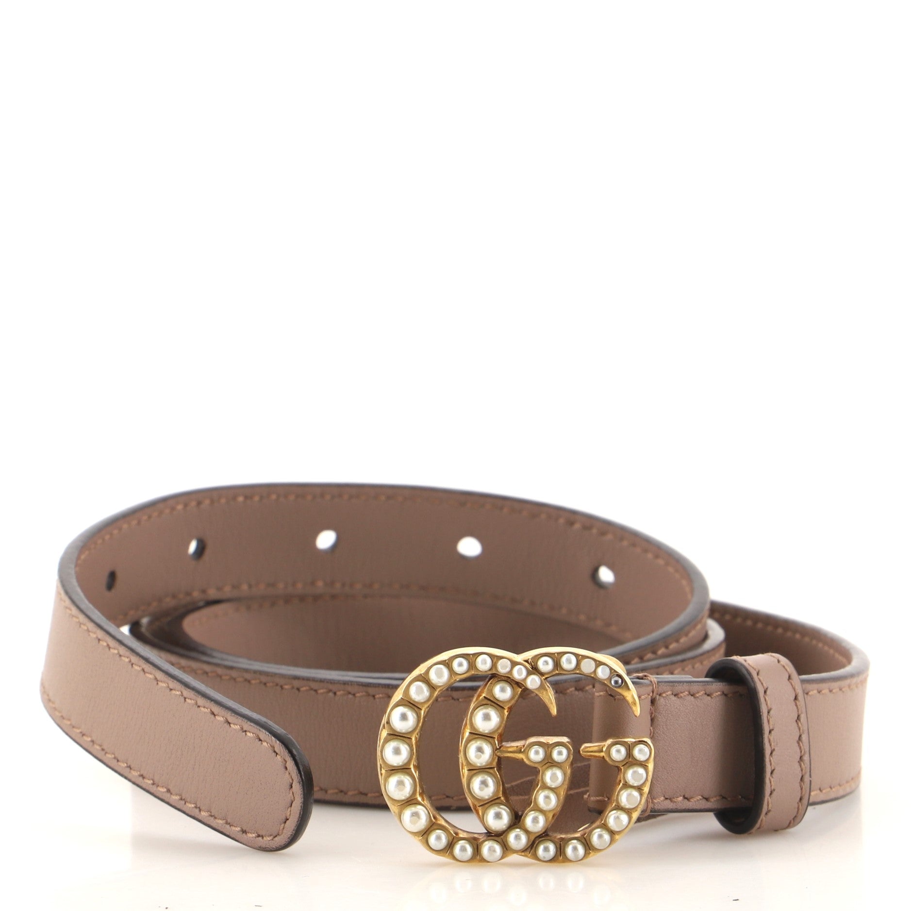 Pearly GG Marmont Belt Leather Thin 80