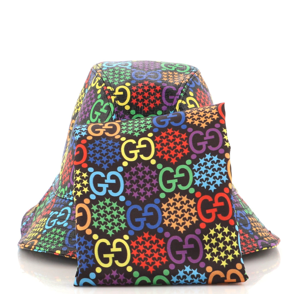 Bucket Hat Psychedelic Print GG Coated Canvas XXL