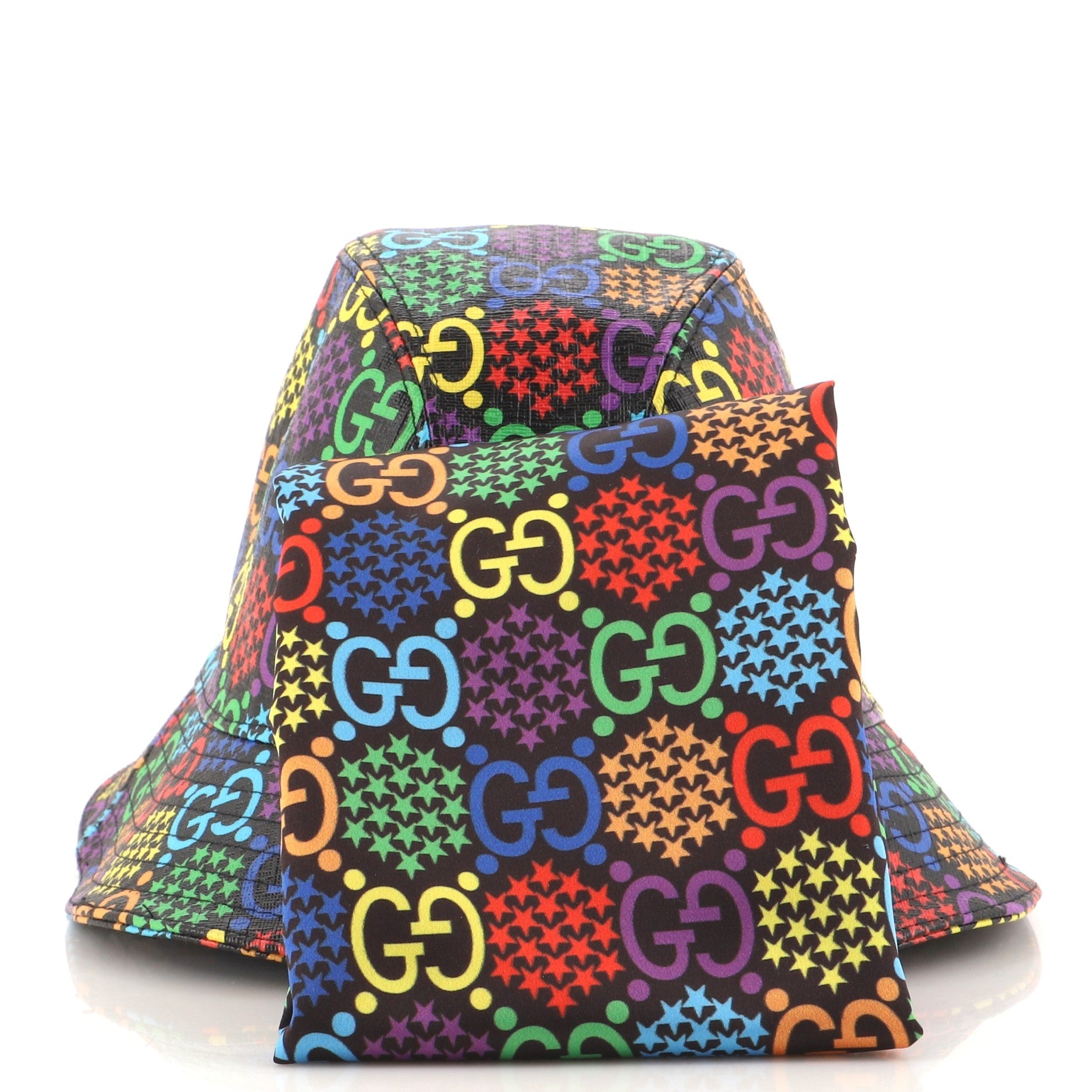 Bucket Hat Psychedelic Print GG Coated Canvas XXL