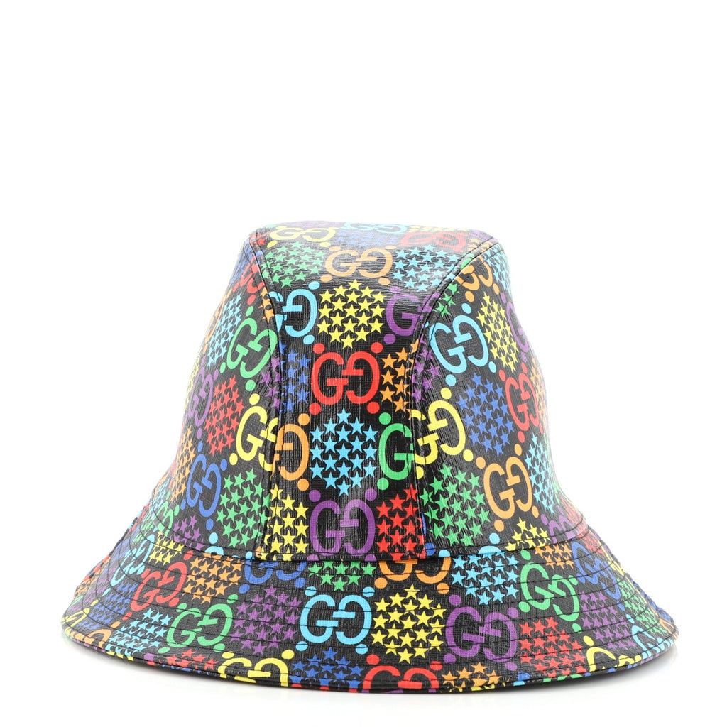 Bucket Hat Psychedelic Print GG Coated Canvas XXL