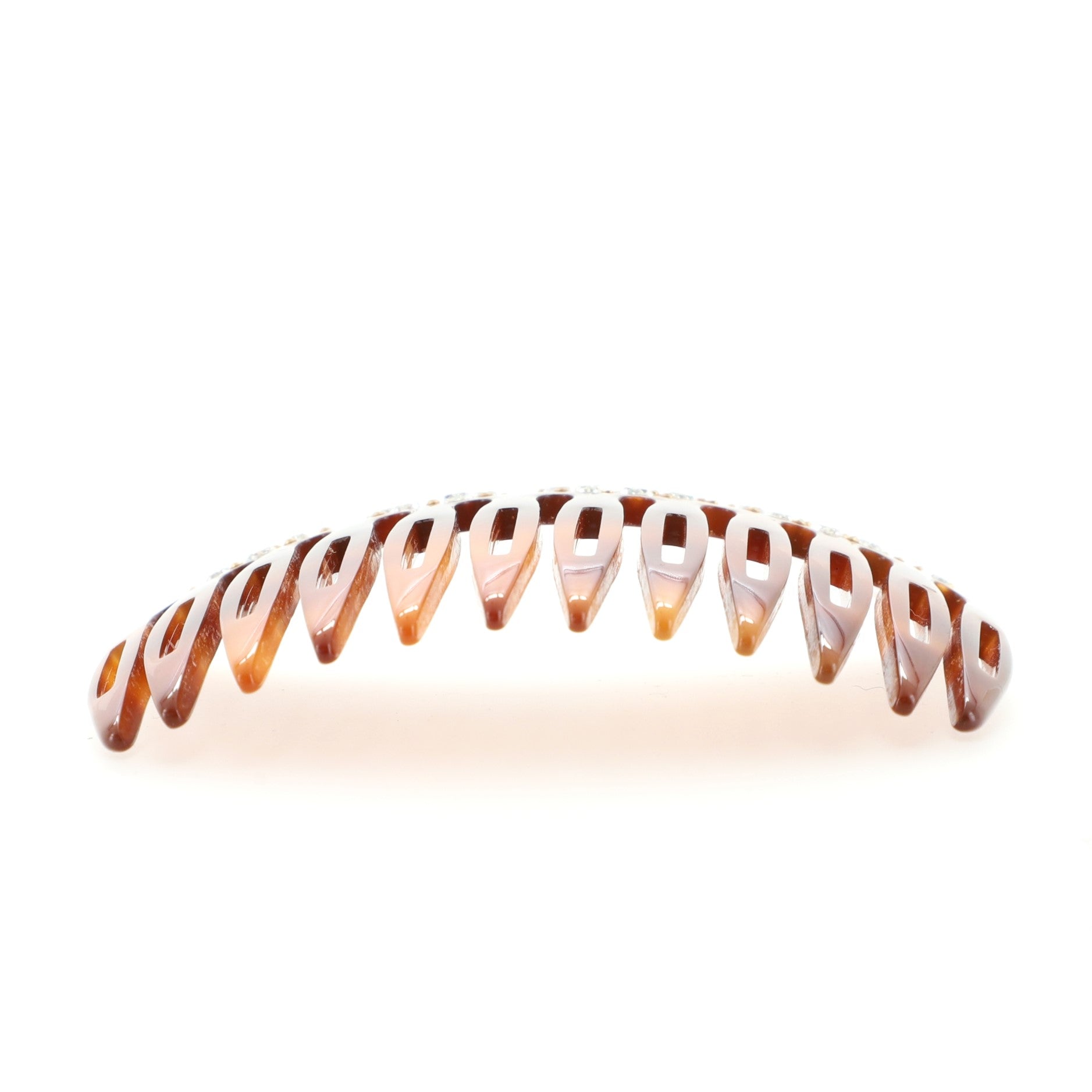 Logo Hair Comb Crystal Embellished Resin XS