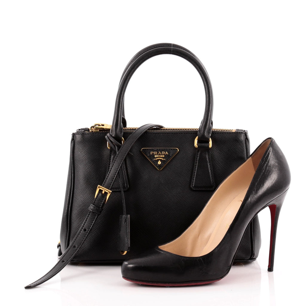 Double Zip Lux Tote Saffiano Leather Mini