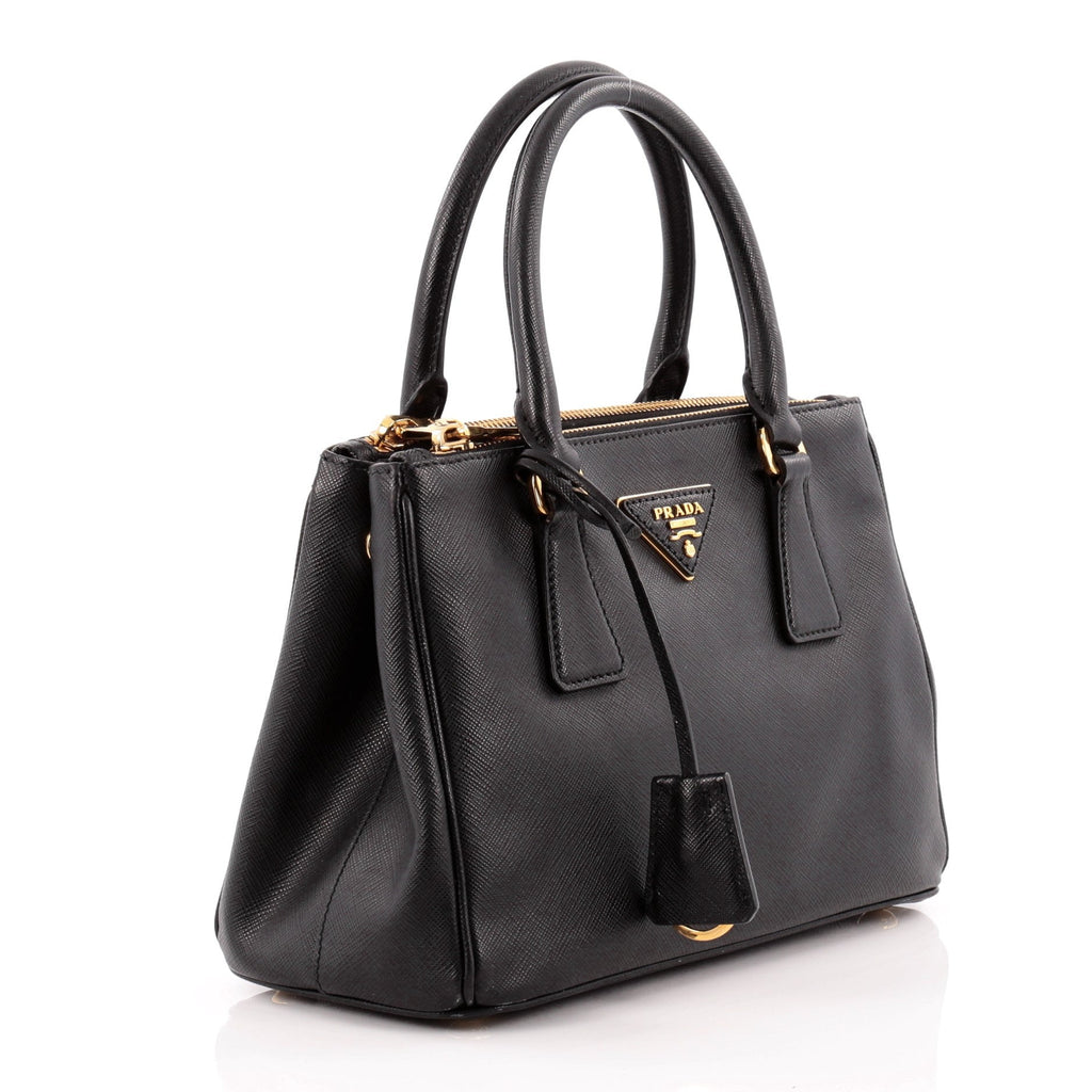 Double Zip Lux Tote Saffiano Leather Mini