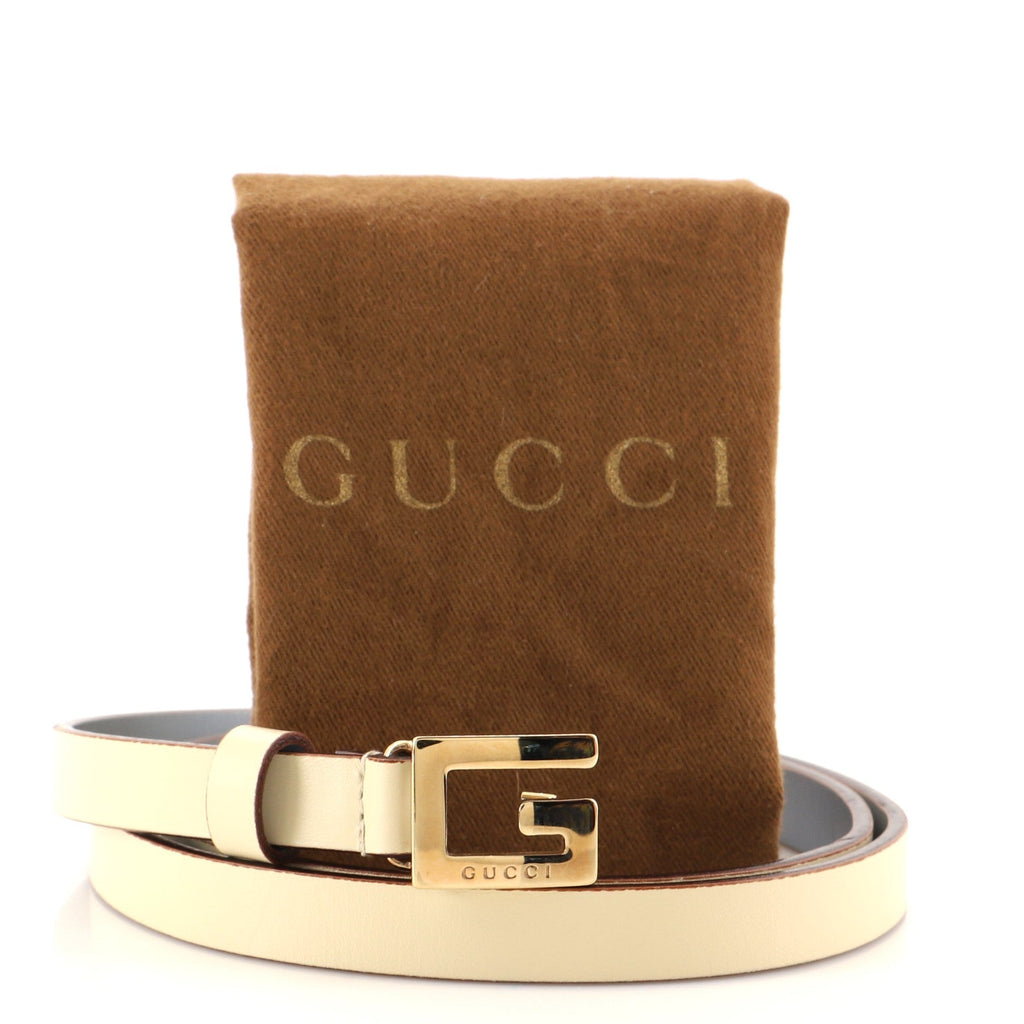 Square G Buckle Belt Leather Thin 90