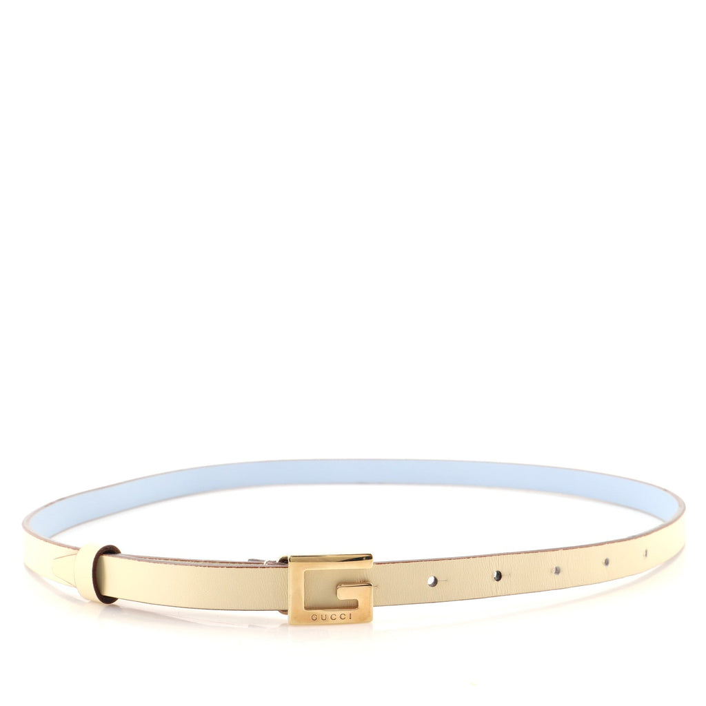 Square G Buckle Belt Leather Thin 90