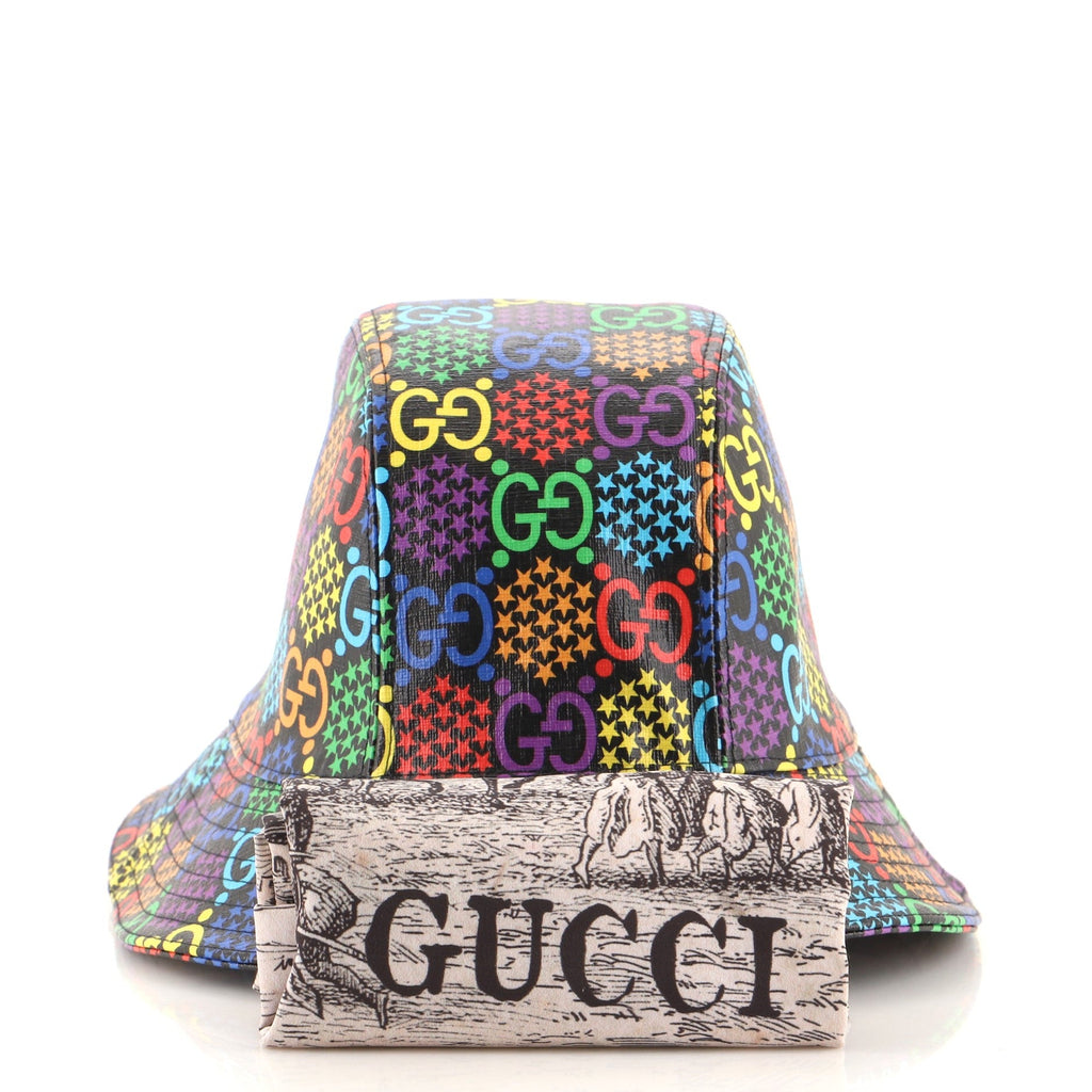 Bucket Hat Psychedelic Print GG Coated Canvas XXL