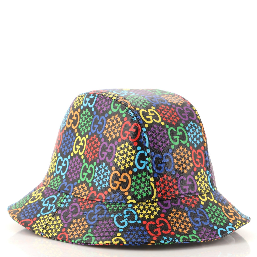 Bucket Hat Psychedelic Print GG Coated Canvas XXL