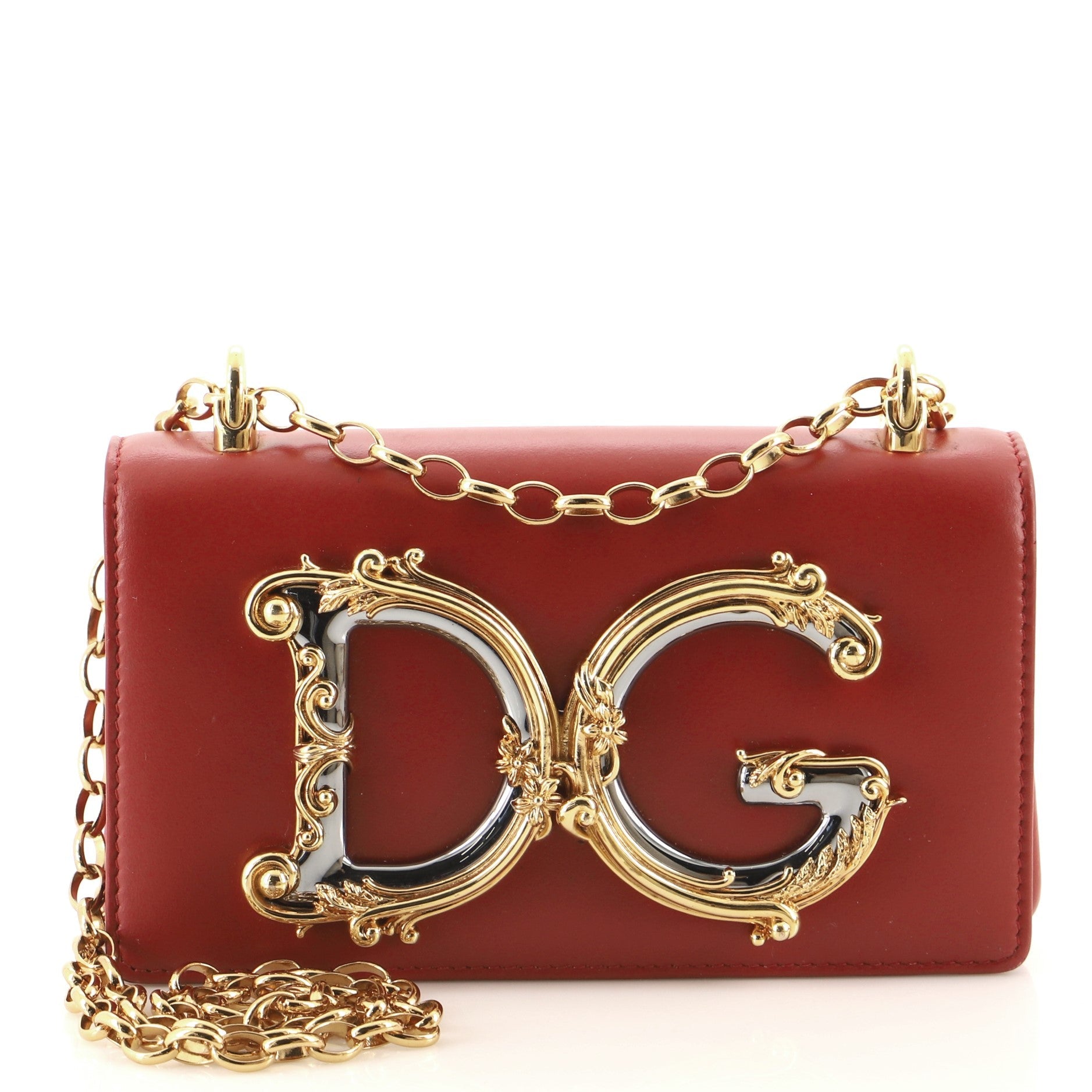DG Girls Flap Bag Embellished Leather Mini
