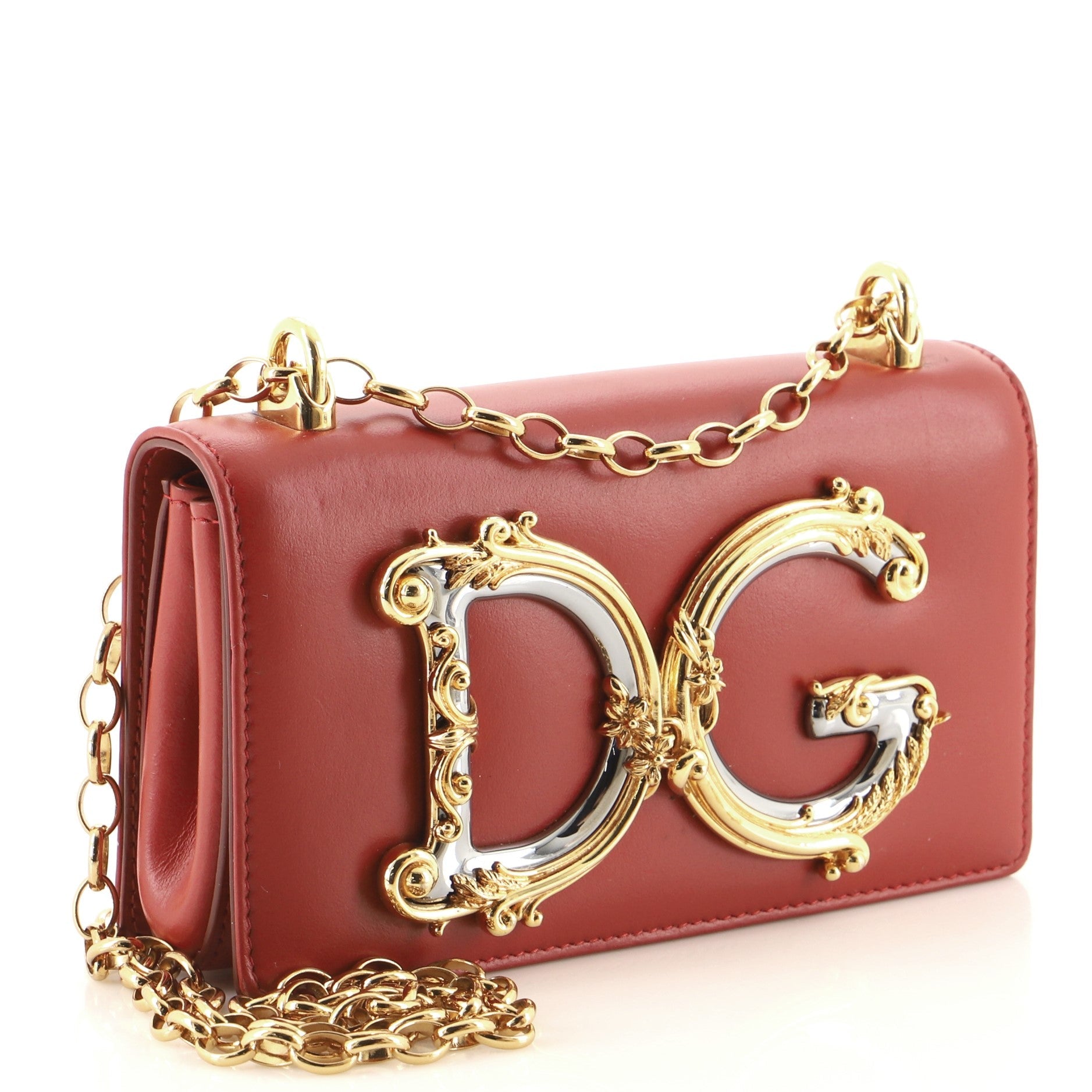 DG Girls Flap Bag Embellished Leather Mini
