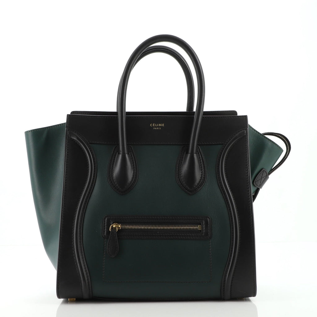 Bicolor Luggage Bag Leather Mini