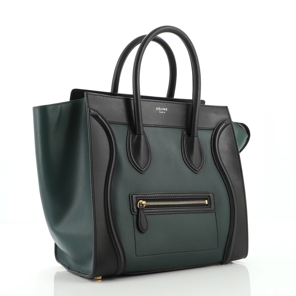 Bicolor Luggage Bag Leather Mini