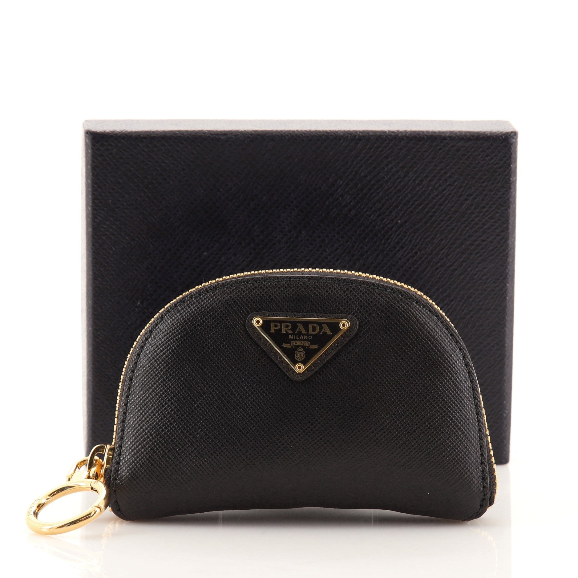 Foldable Zip Around Travel Pouch Saffiano Leather Mini