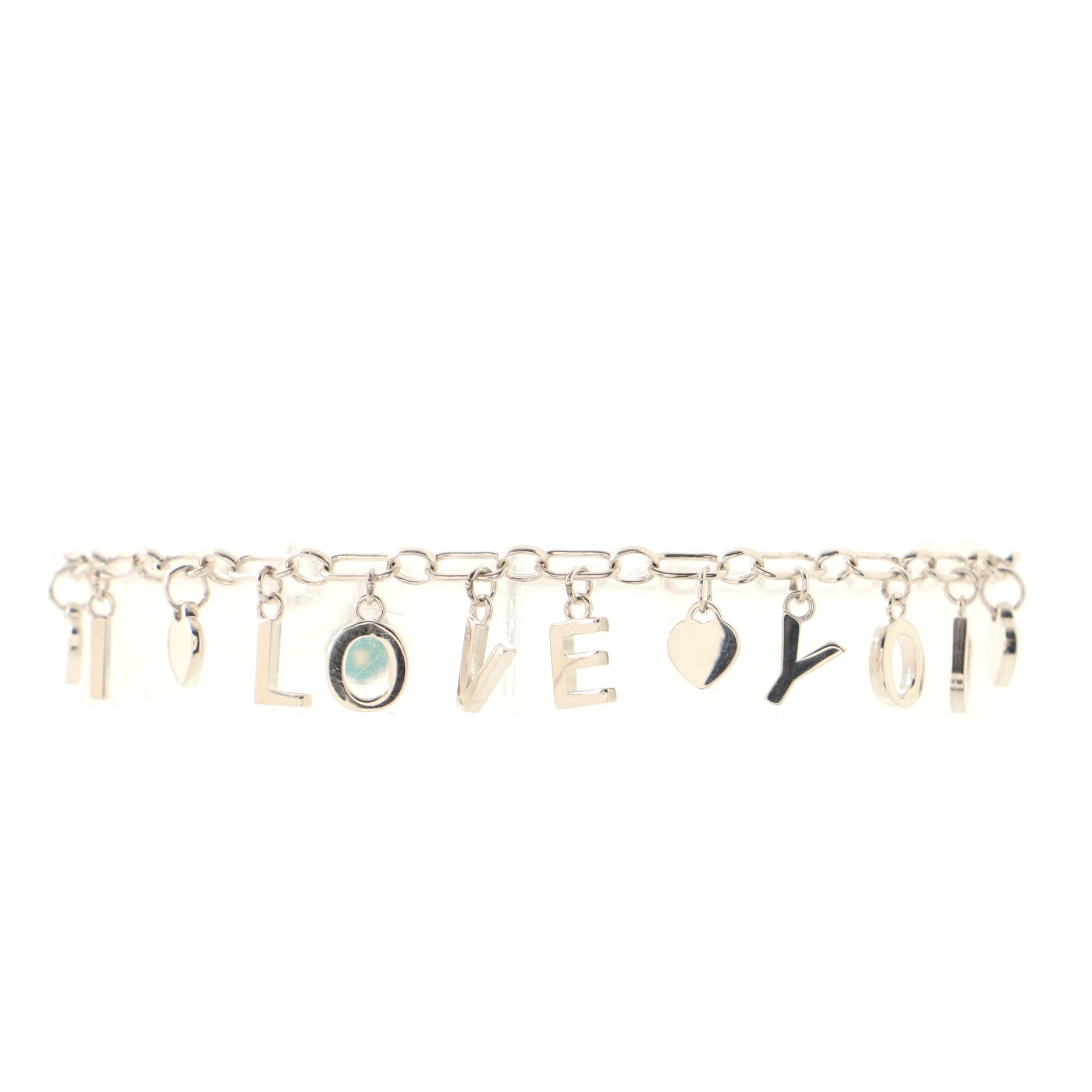 I Love You Charm Bracelet Sterling Silver