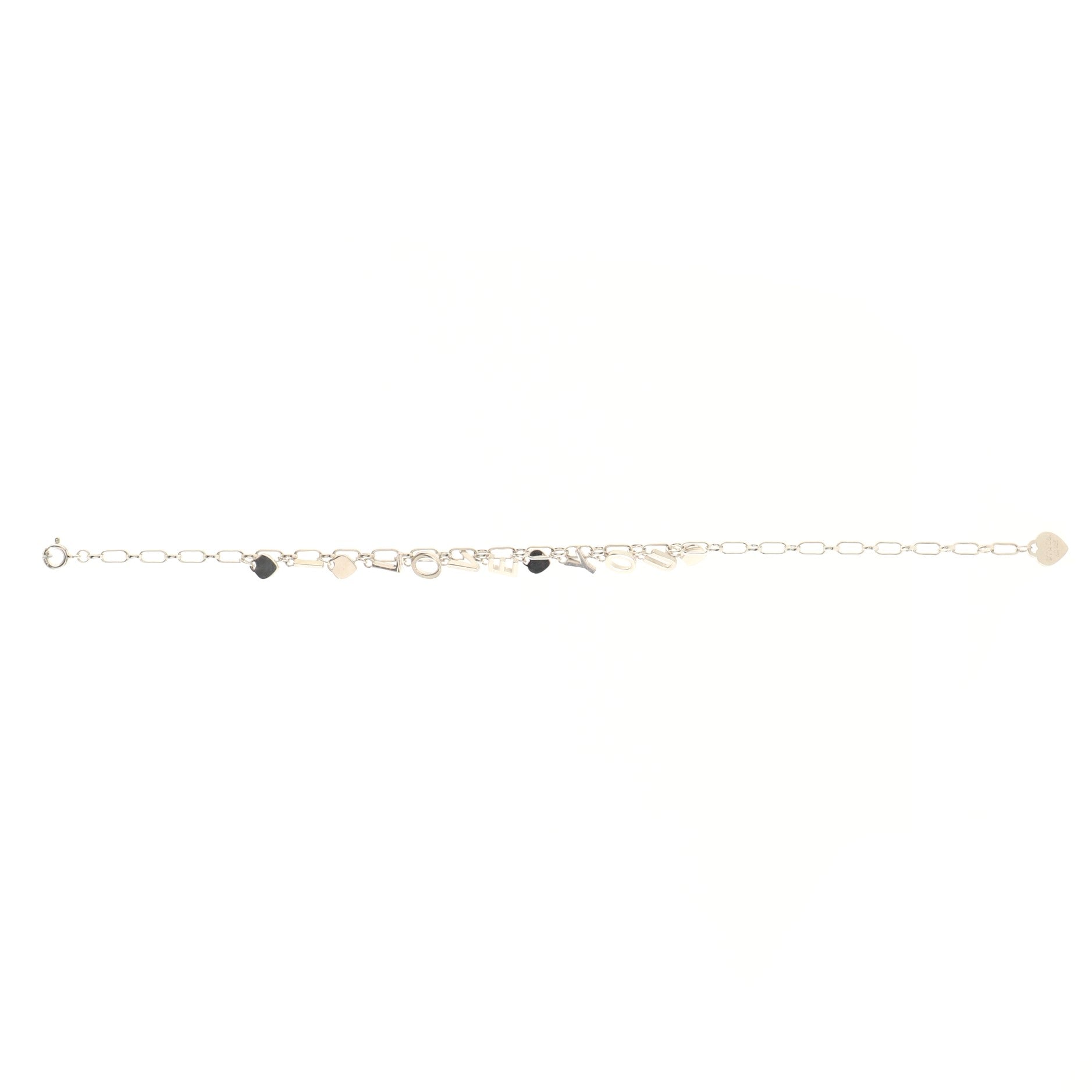 I Love You Charm Bracelet Sterling Silver