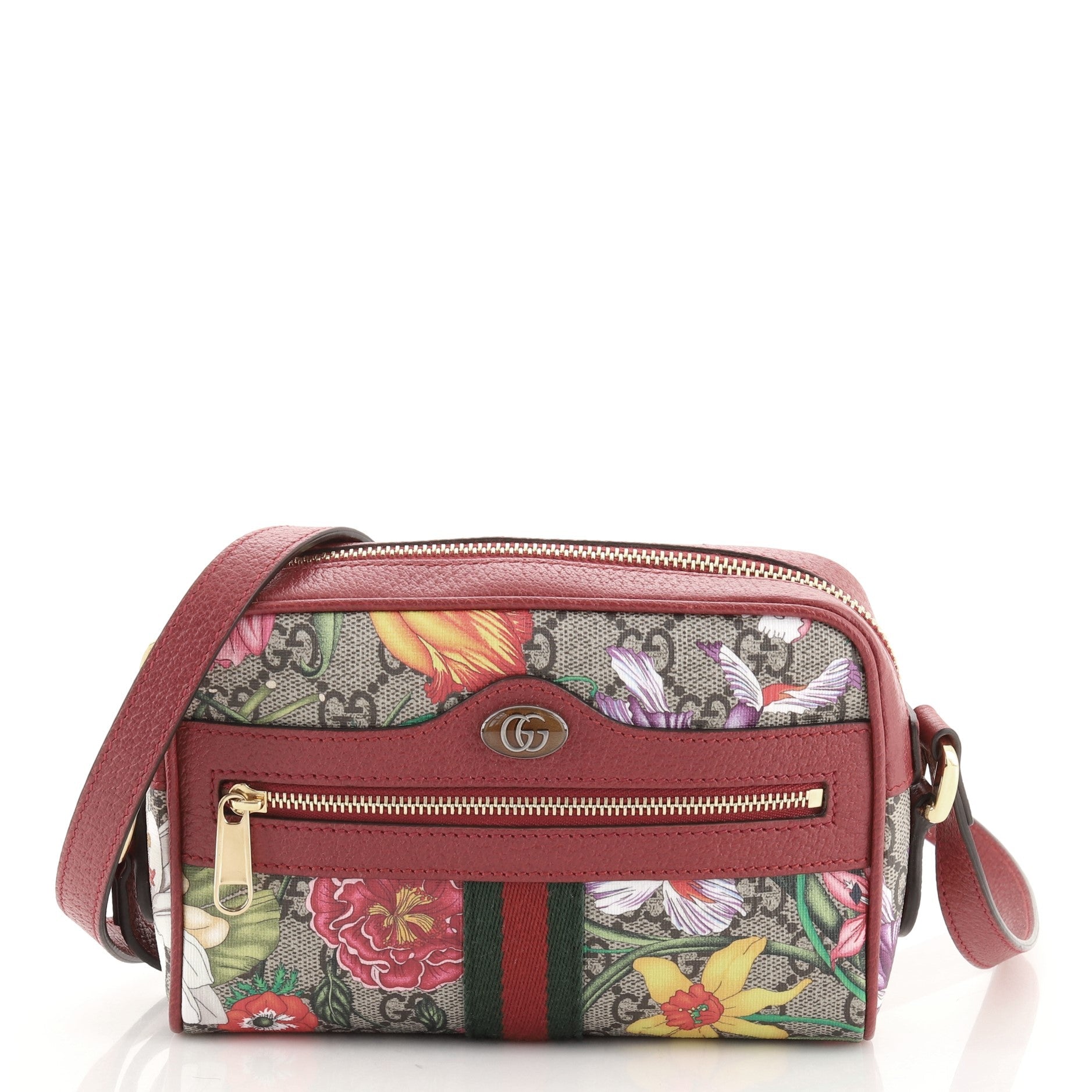 Ophidia Shoulder Bag Flora GG Coated Canvas Mini