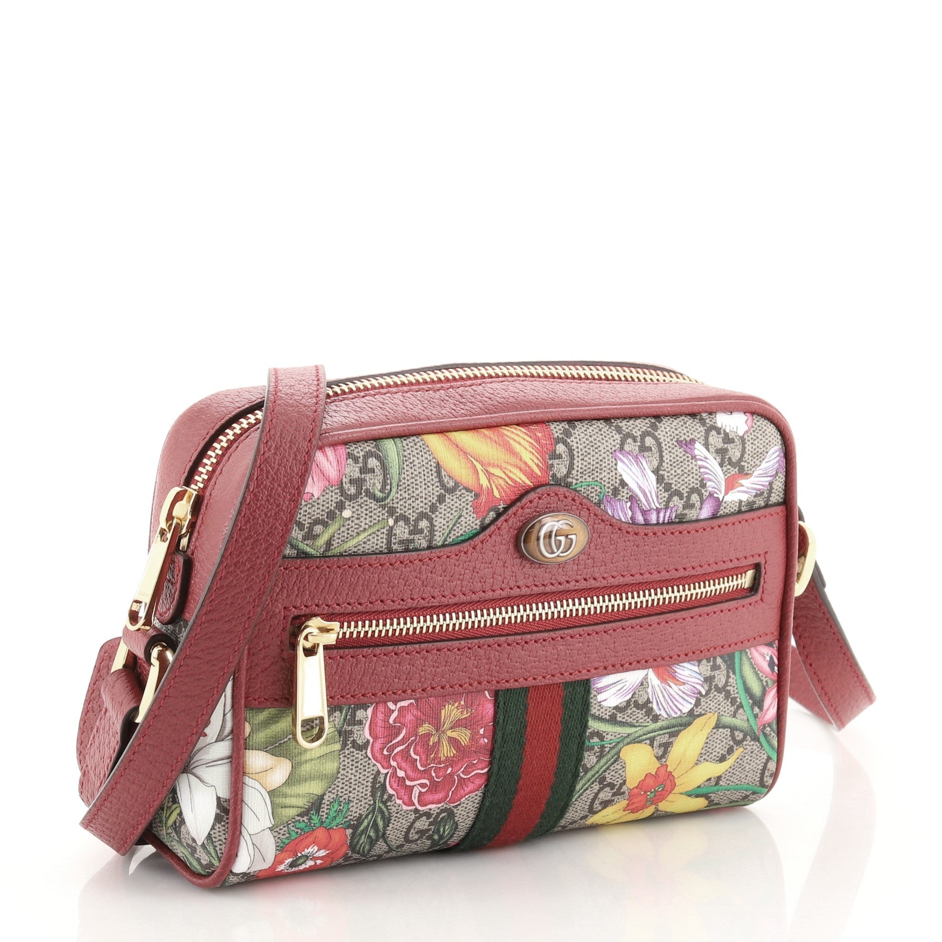 Ophidia Shoulder Bag Flora GG Coated Canvas Mini