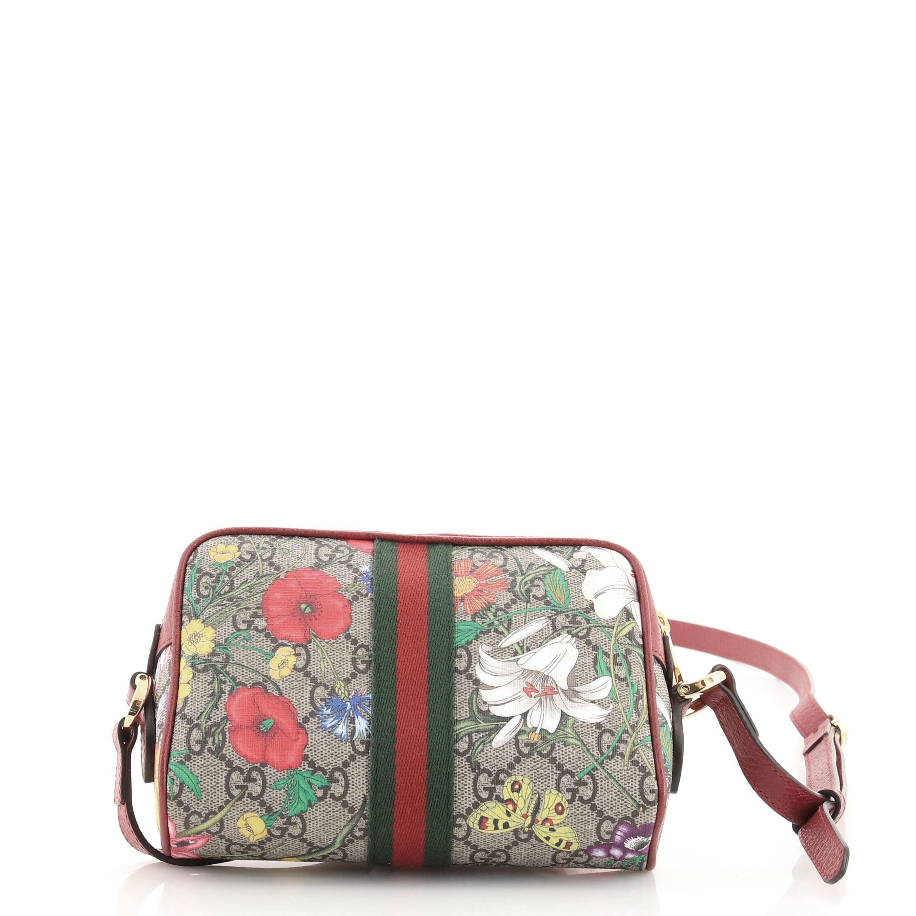 Ophidia Shoulder Bag Flora GG Coated Canvas Mini